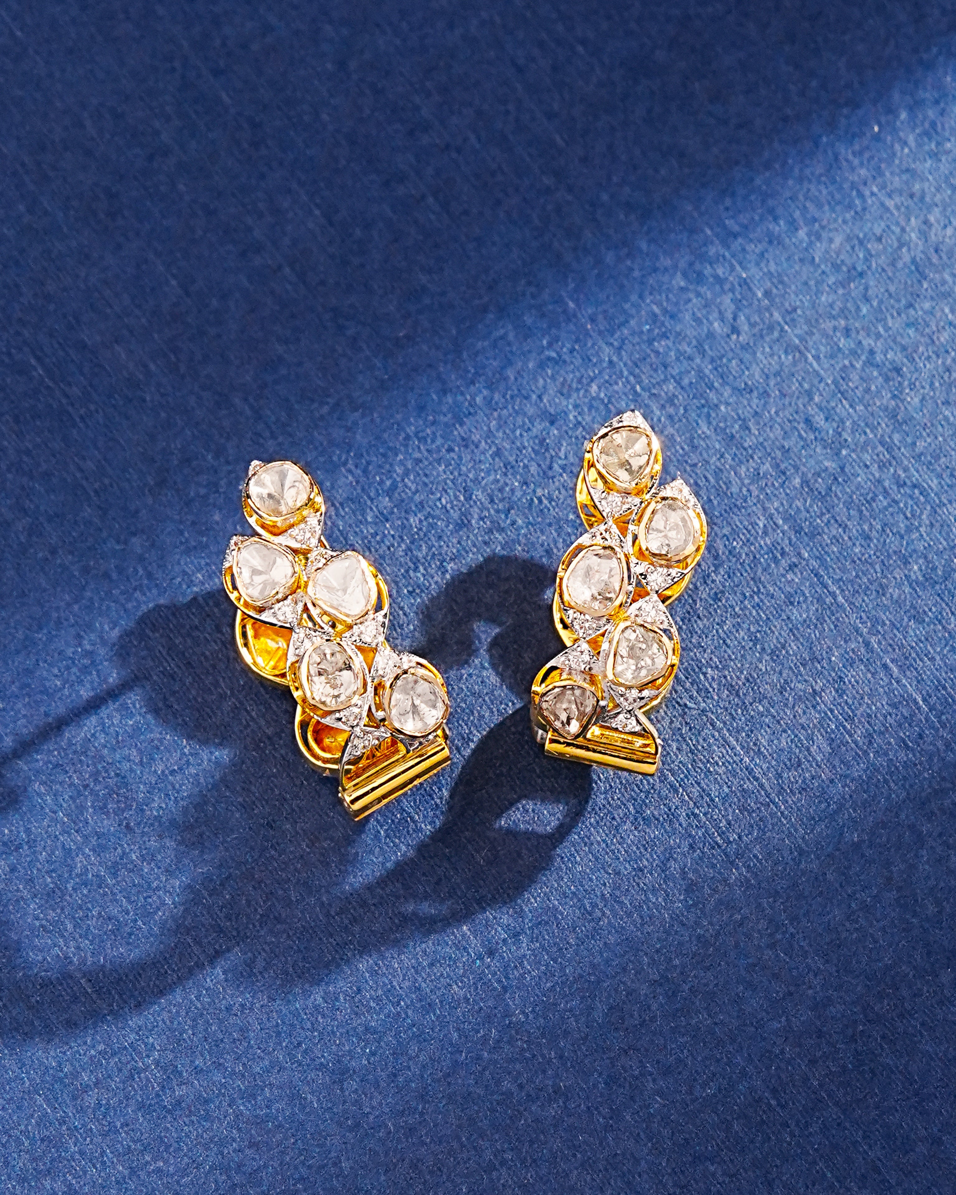 Dhakshita Polki And Diamond Hoops