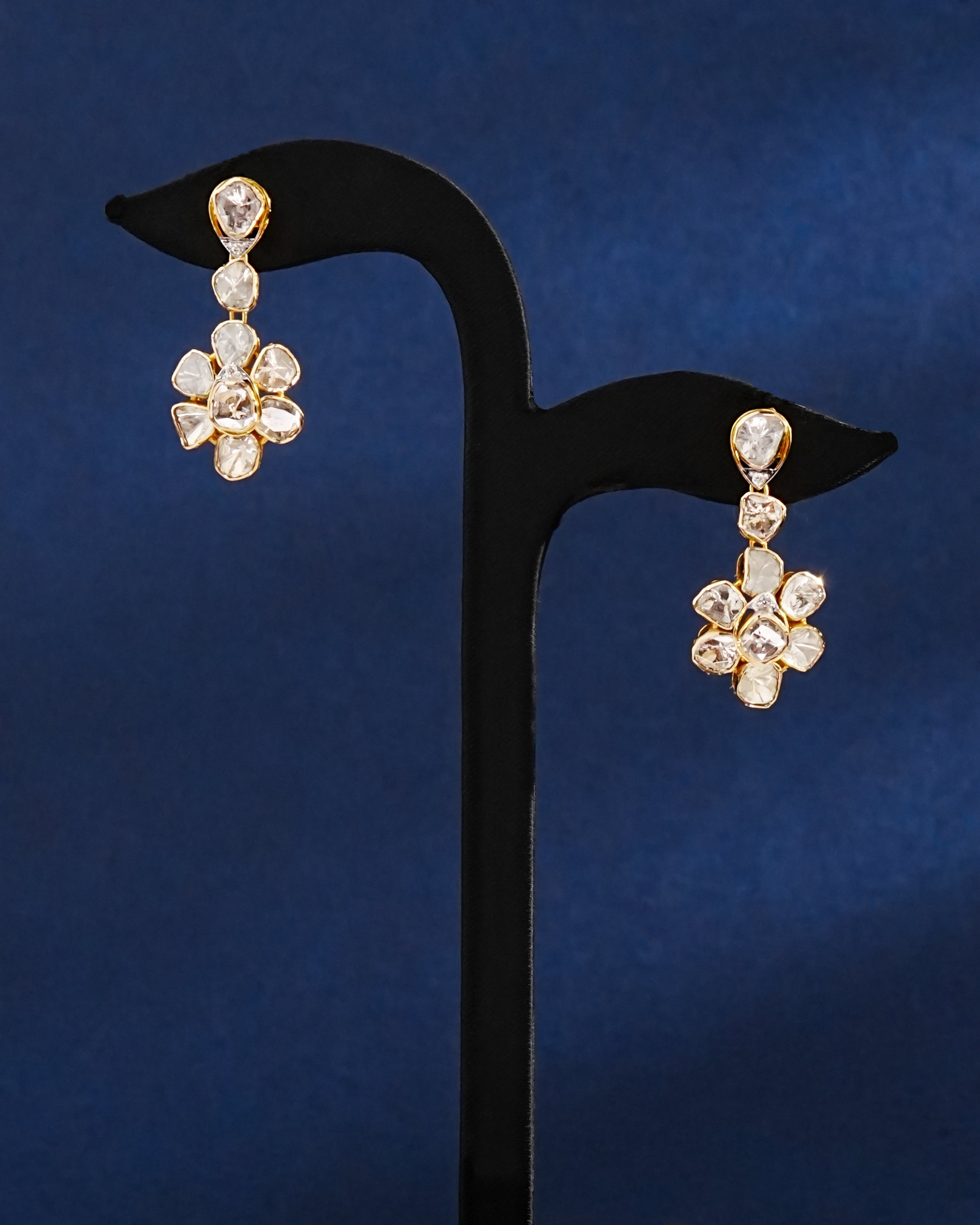 Jyena Polki And Diamond Long Earrings