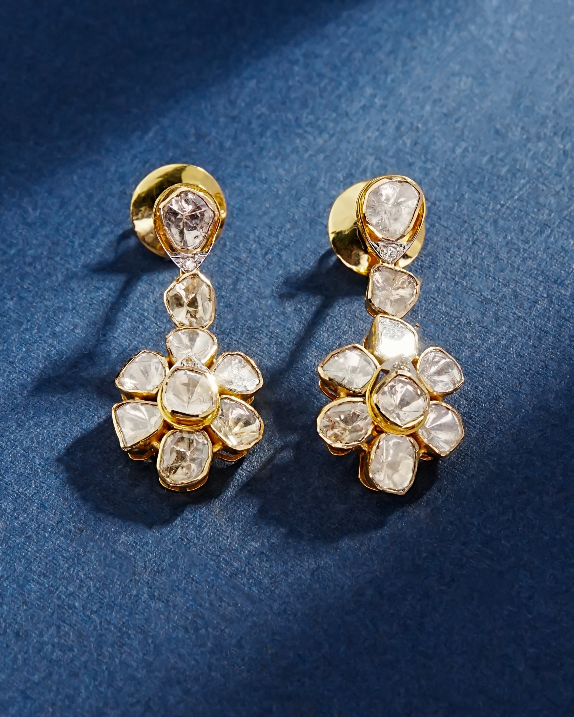 Jyena Polki And Diamond Long Earrings