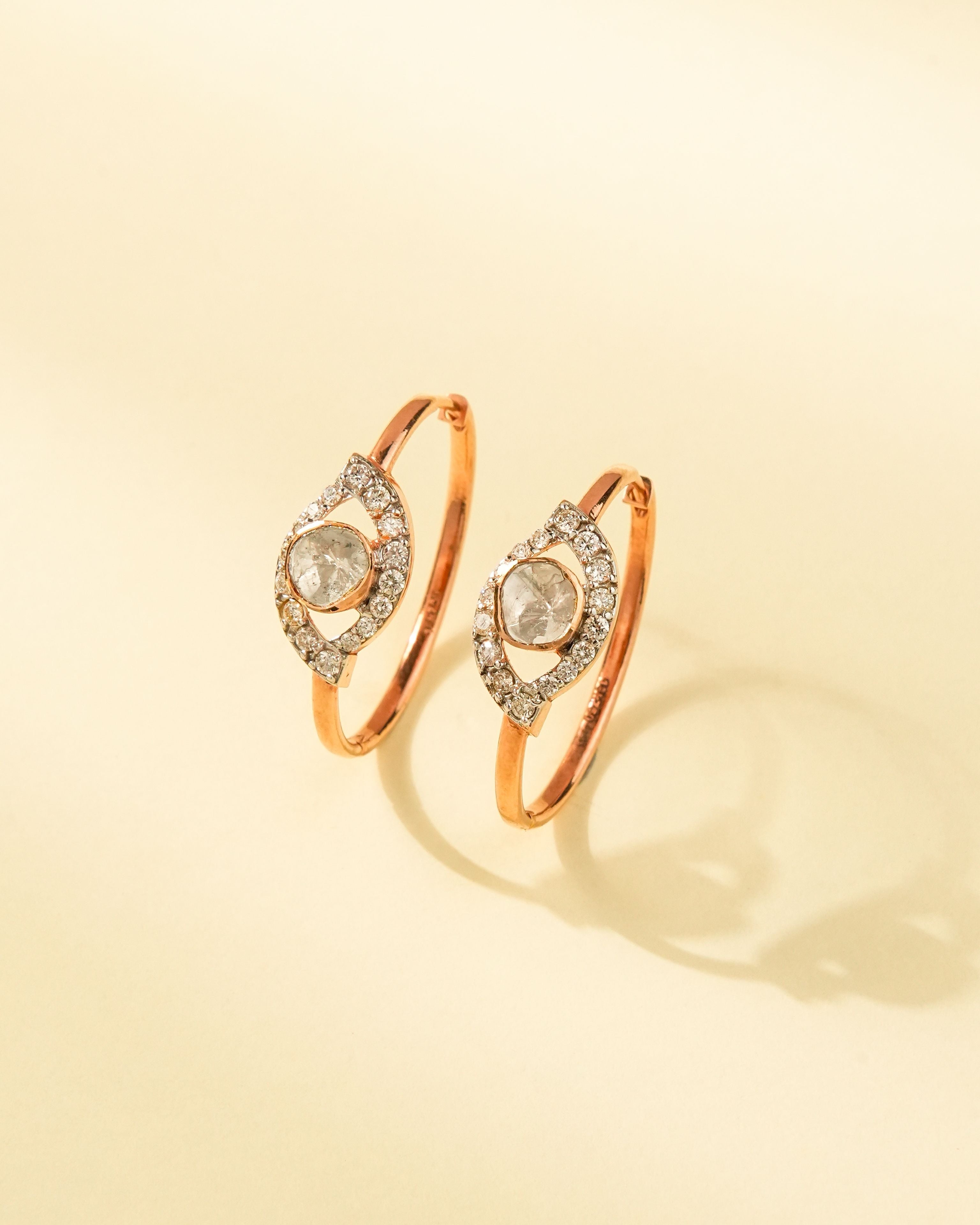 Manika Polki And Diamond Hoops