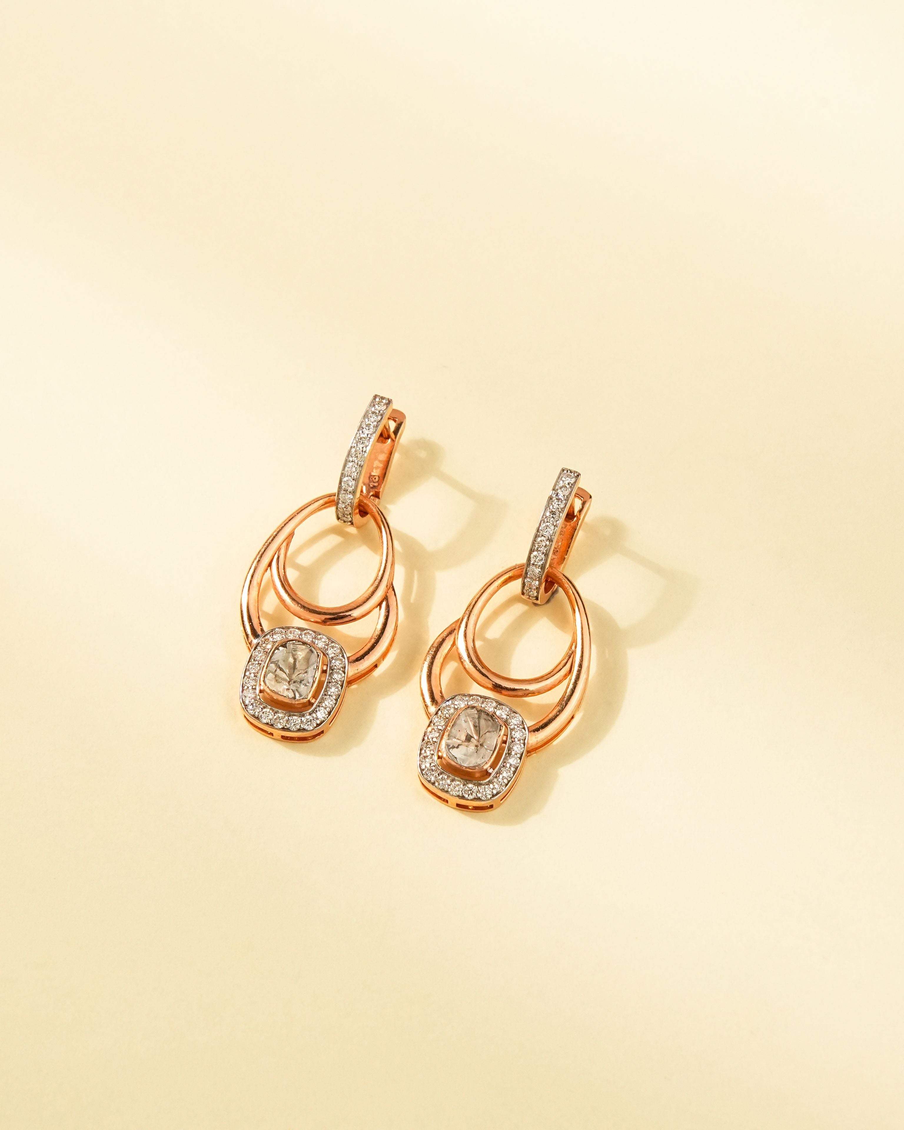 Neeta Polki And Diamond Hoops