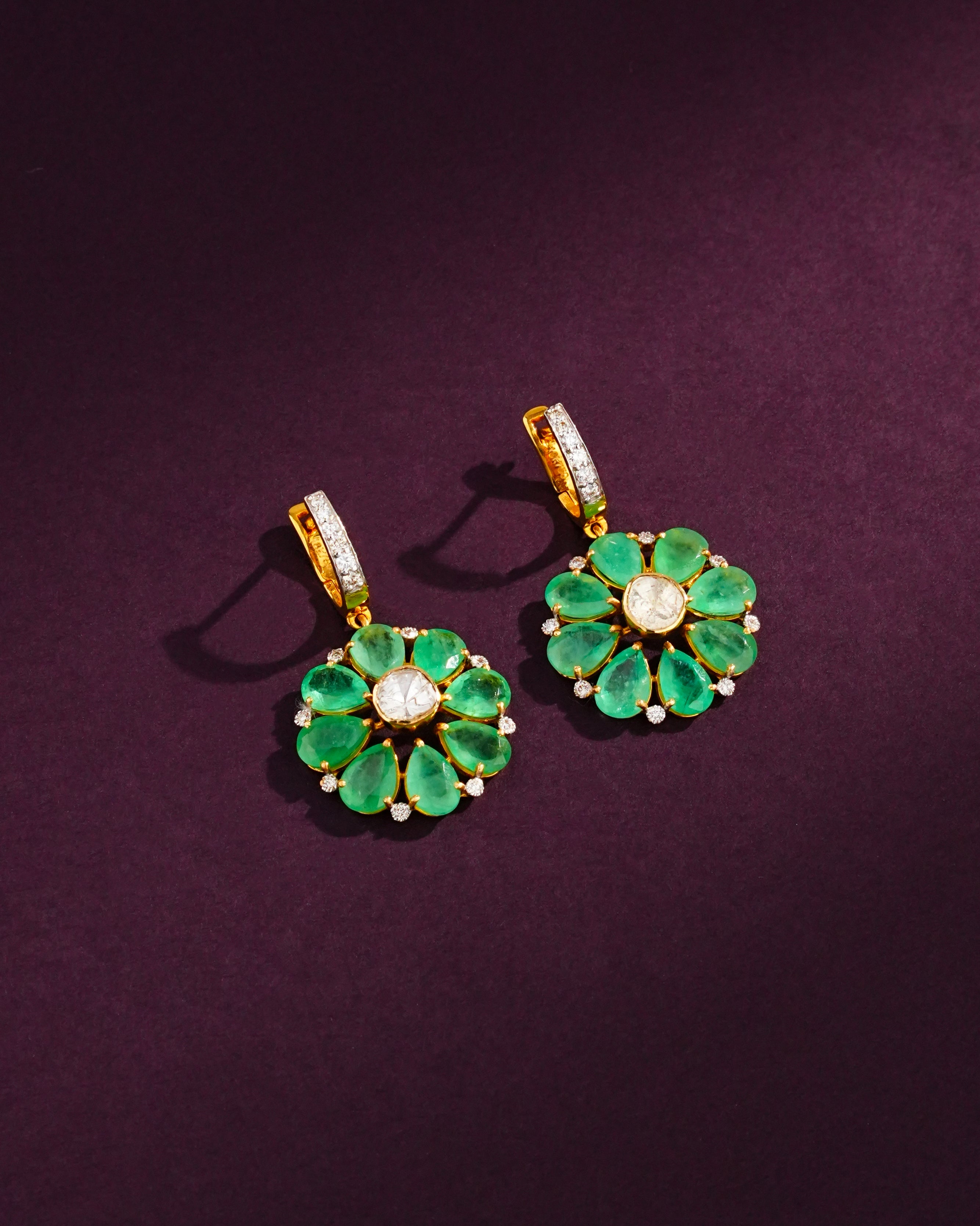 Anaya Polki And Diamond Hoops