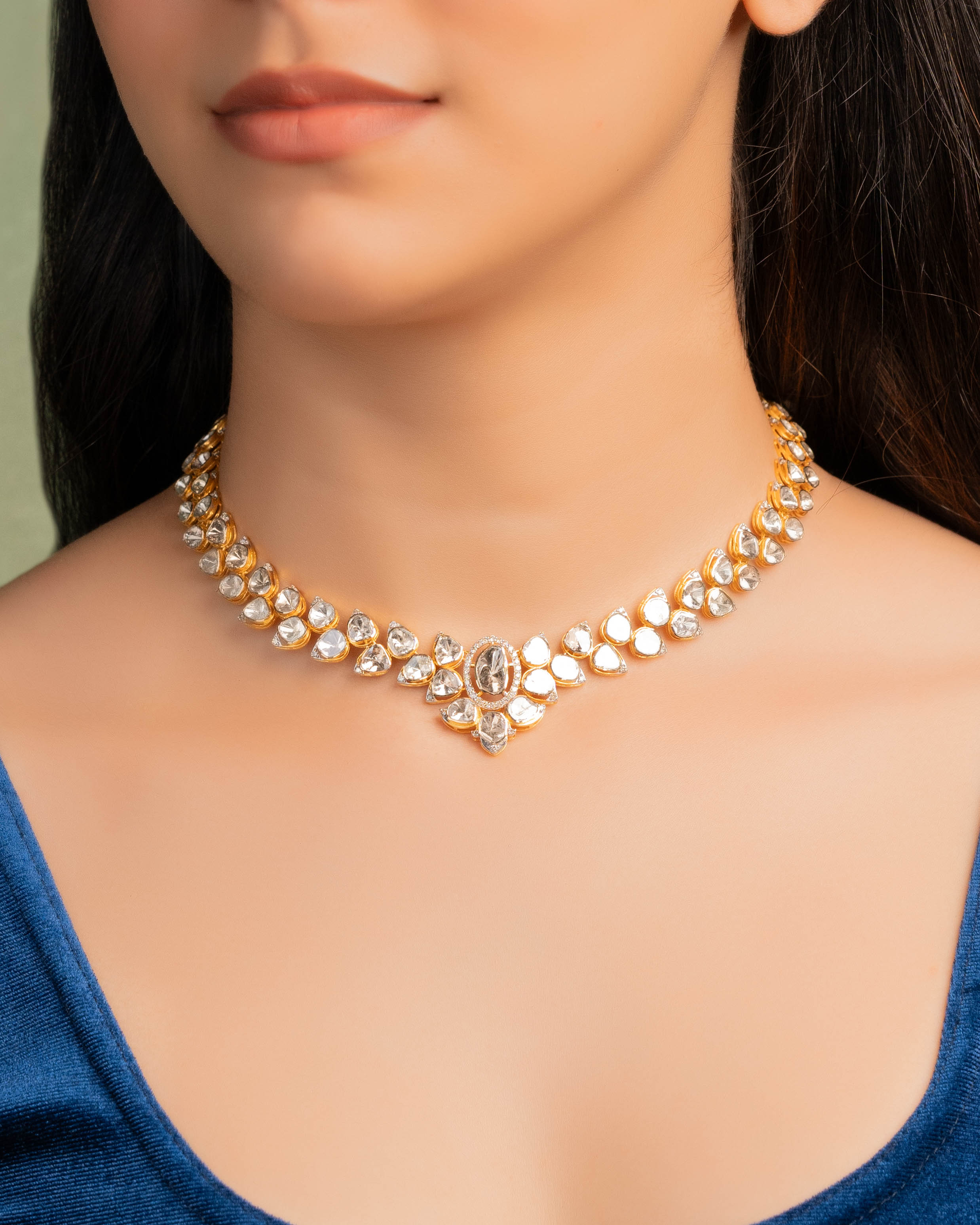 Bhumi Polki And Diamond Necklace