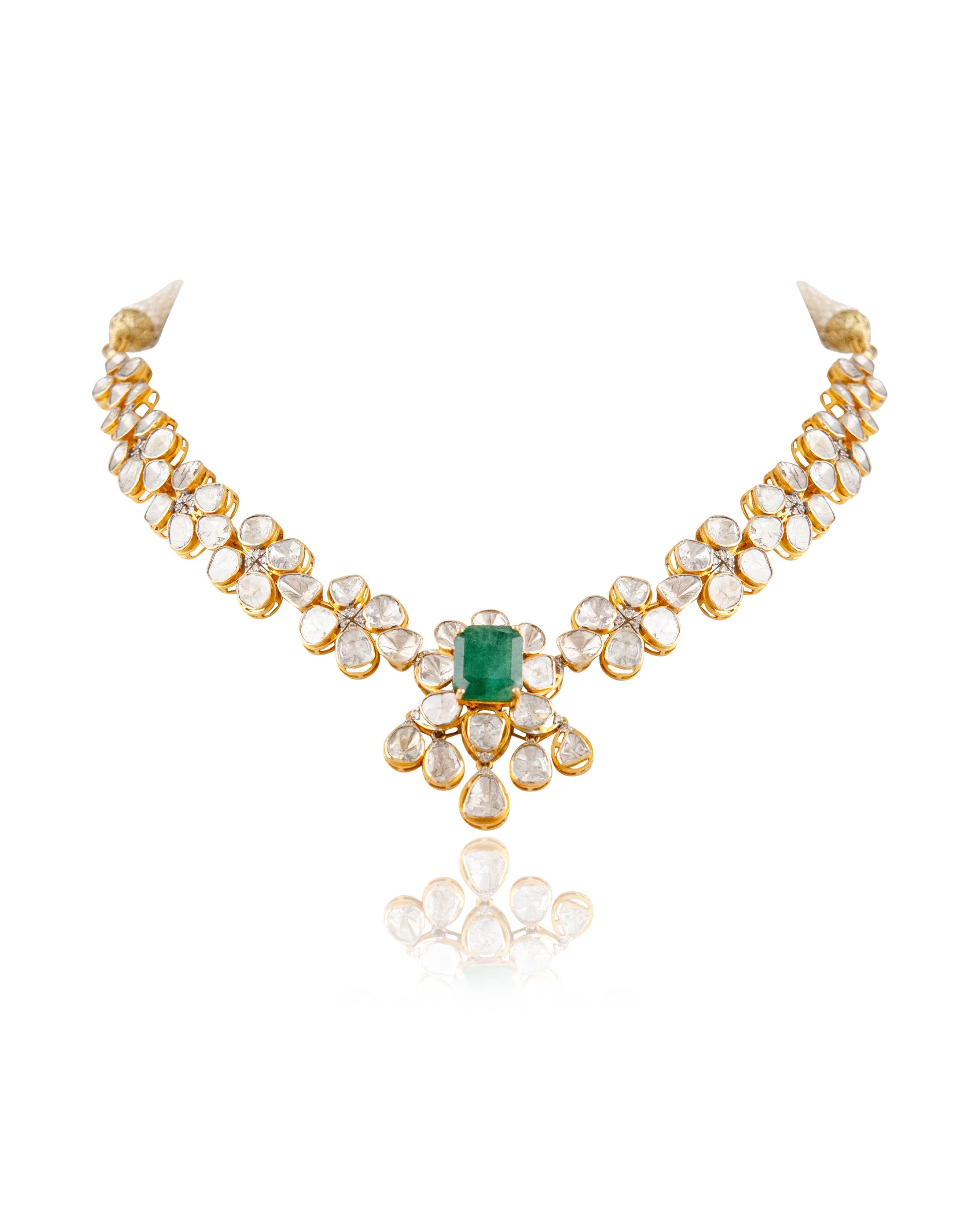 Dakshina Polki And Diamond Necklace