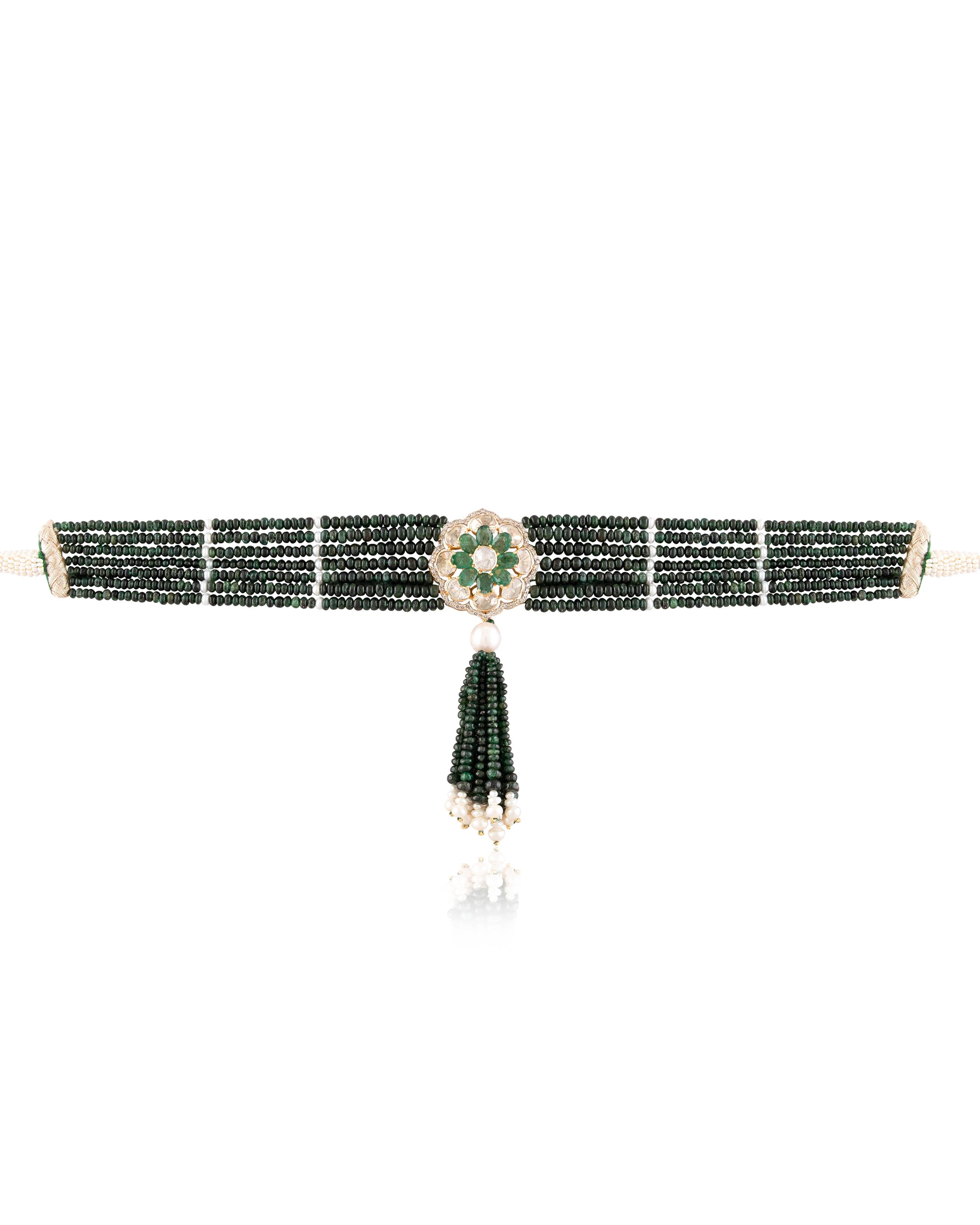 Vidya Polki And Diamond Bead Choker