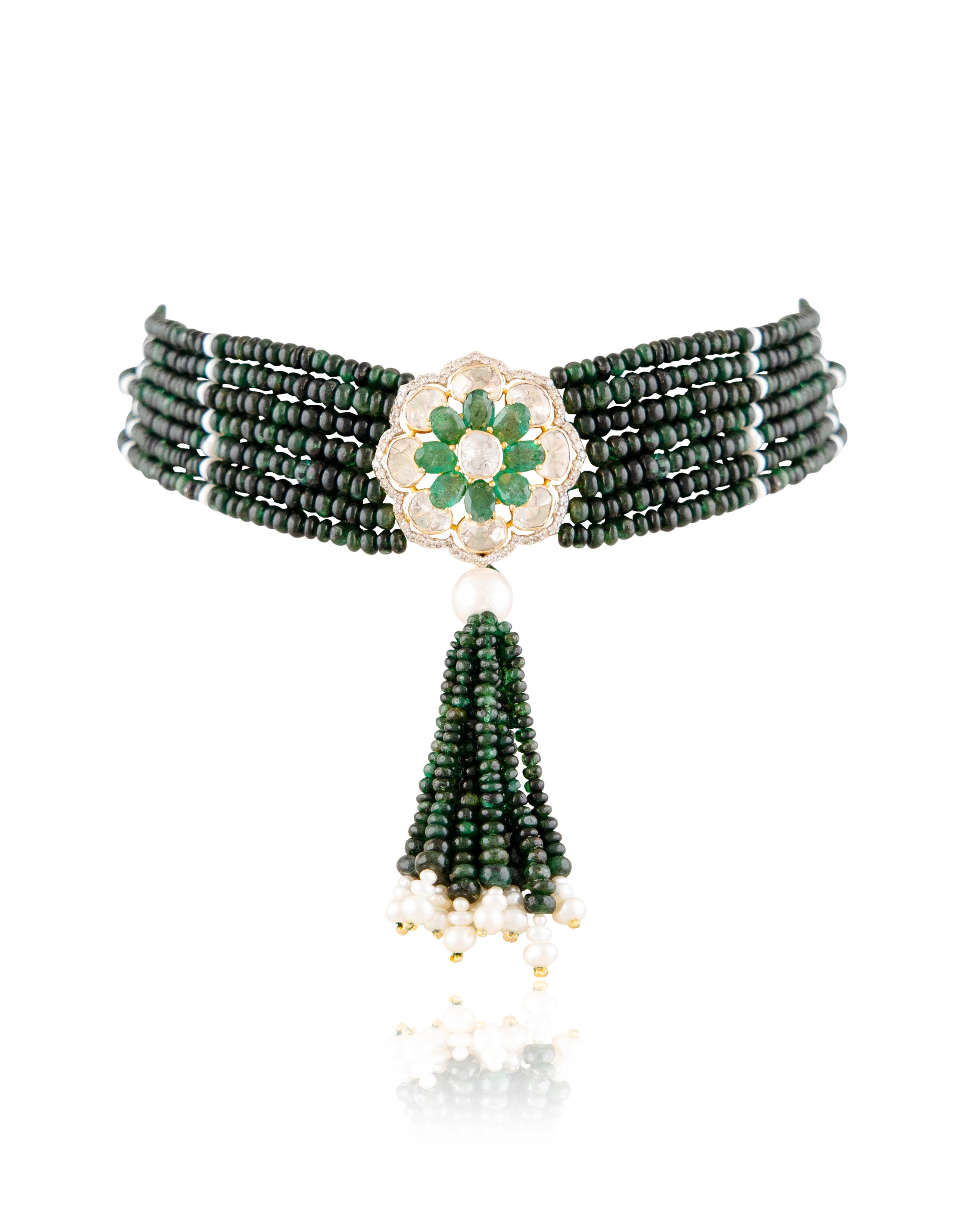 Vidya Polki And Diamond Bead Choker