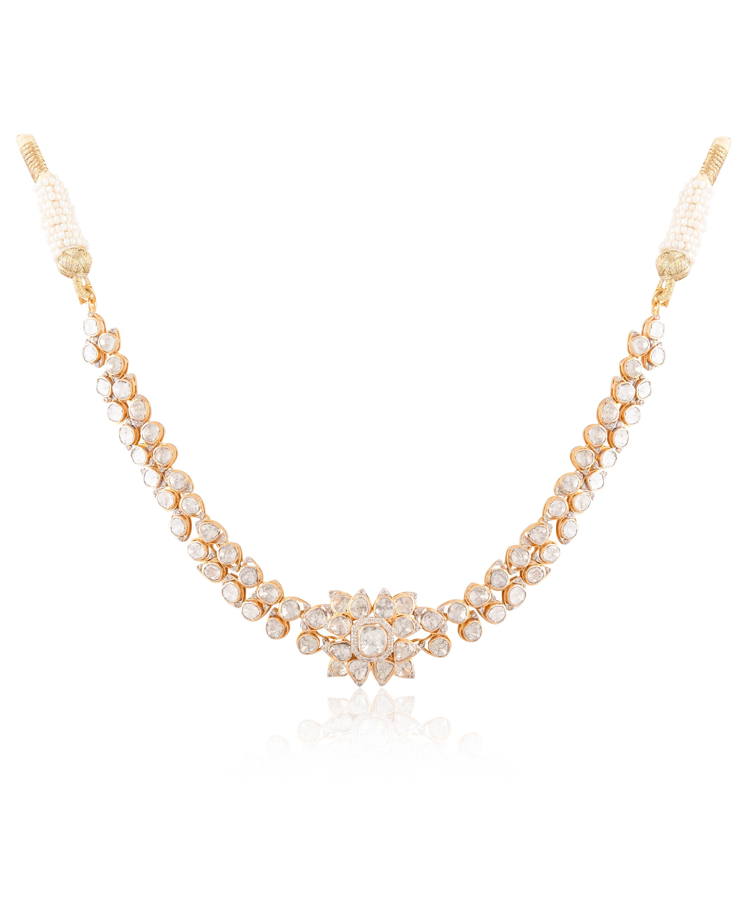 Bhagyashree Polki And Diamond Necklace