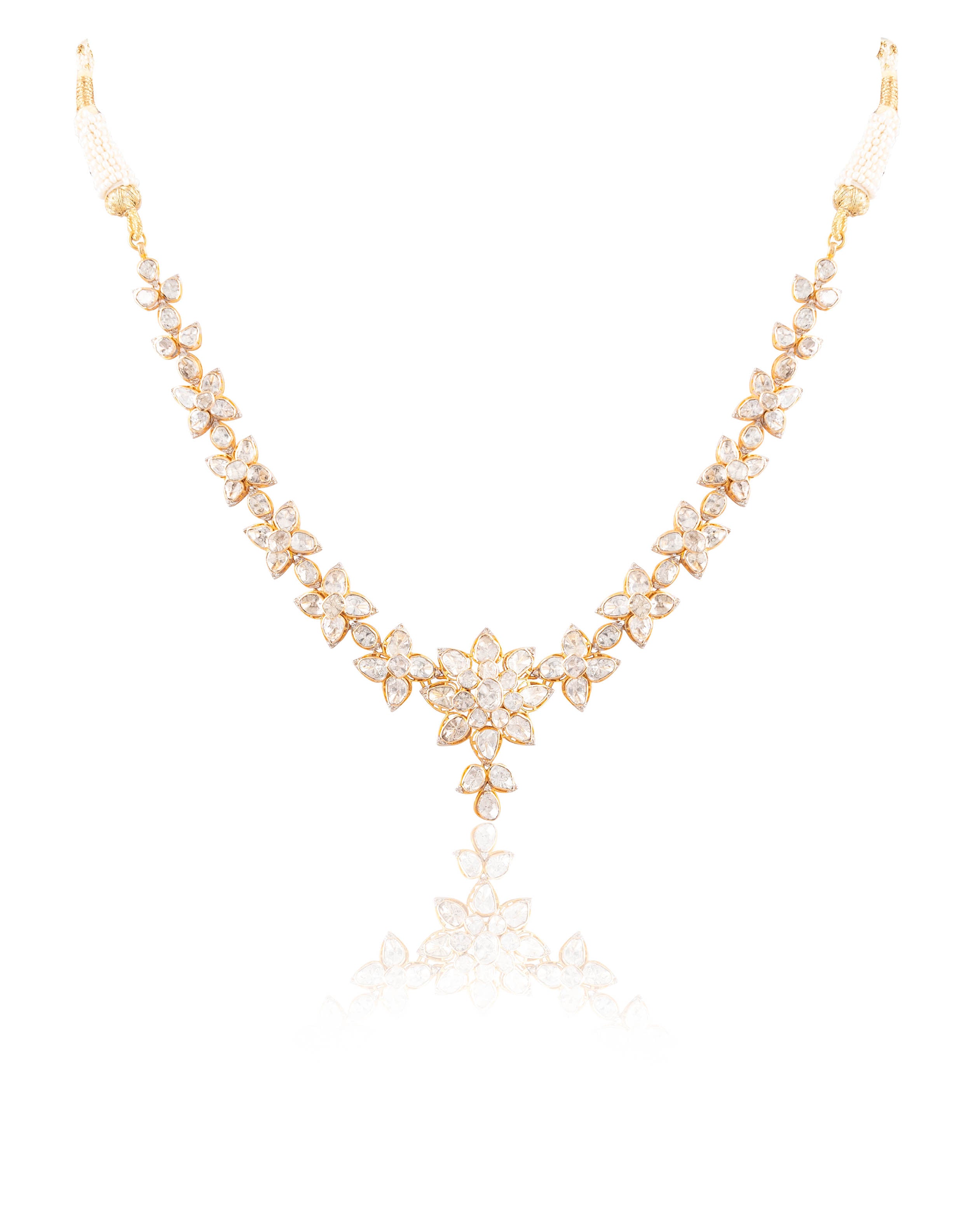 Venya Polki And Diamond Necklace