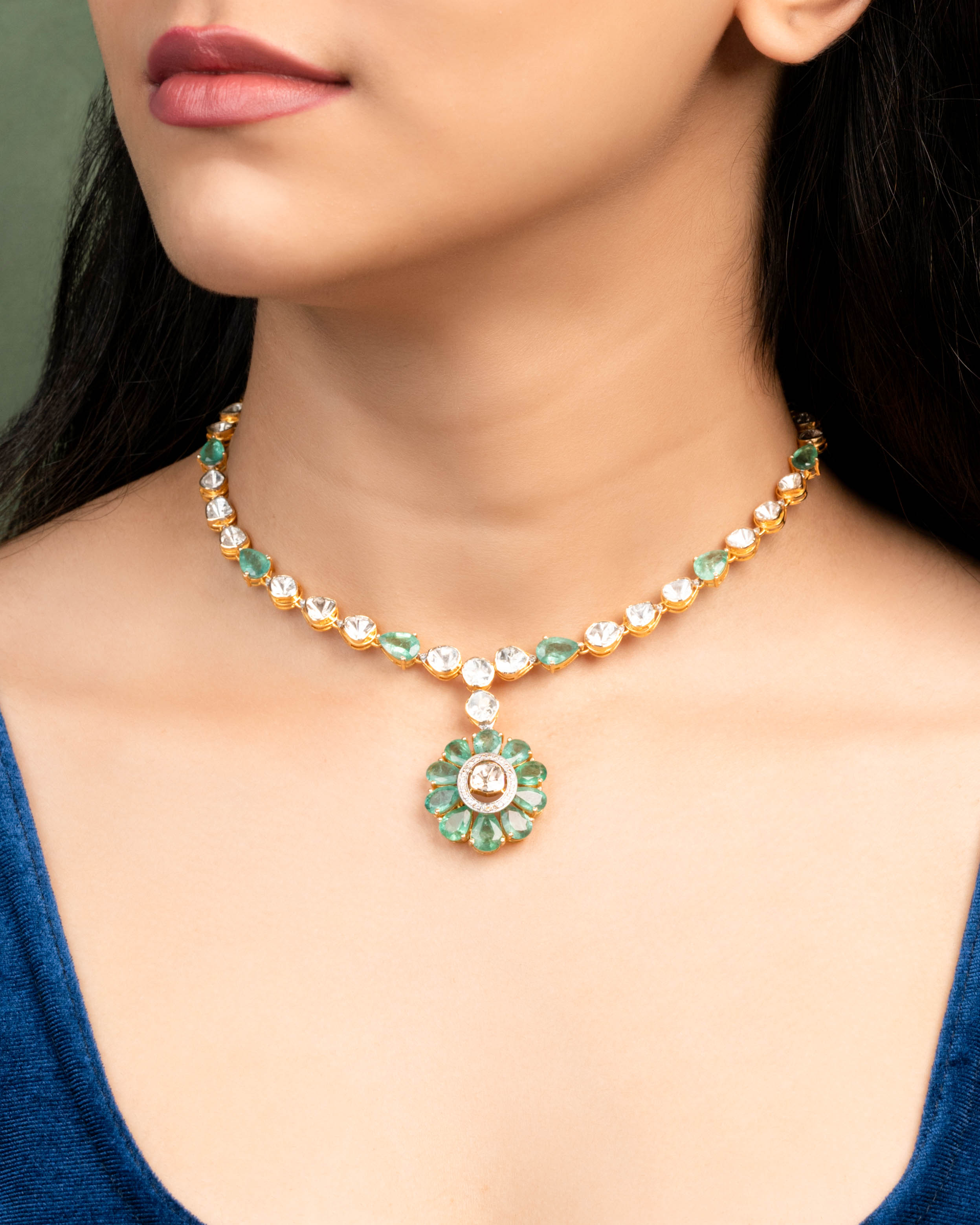 Taahira Polki And Diamond Necklace