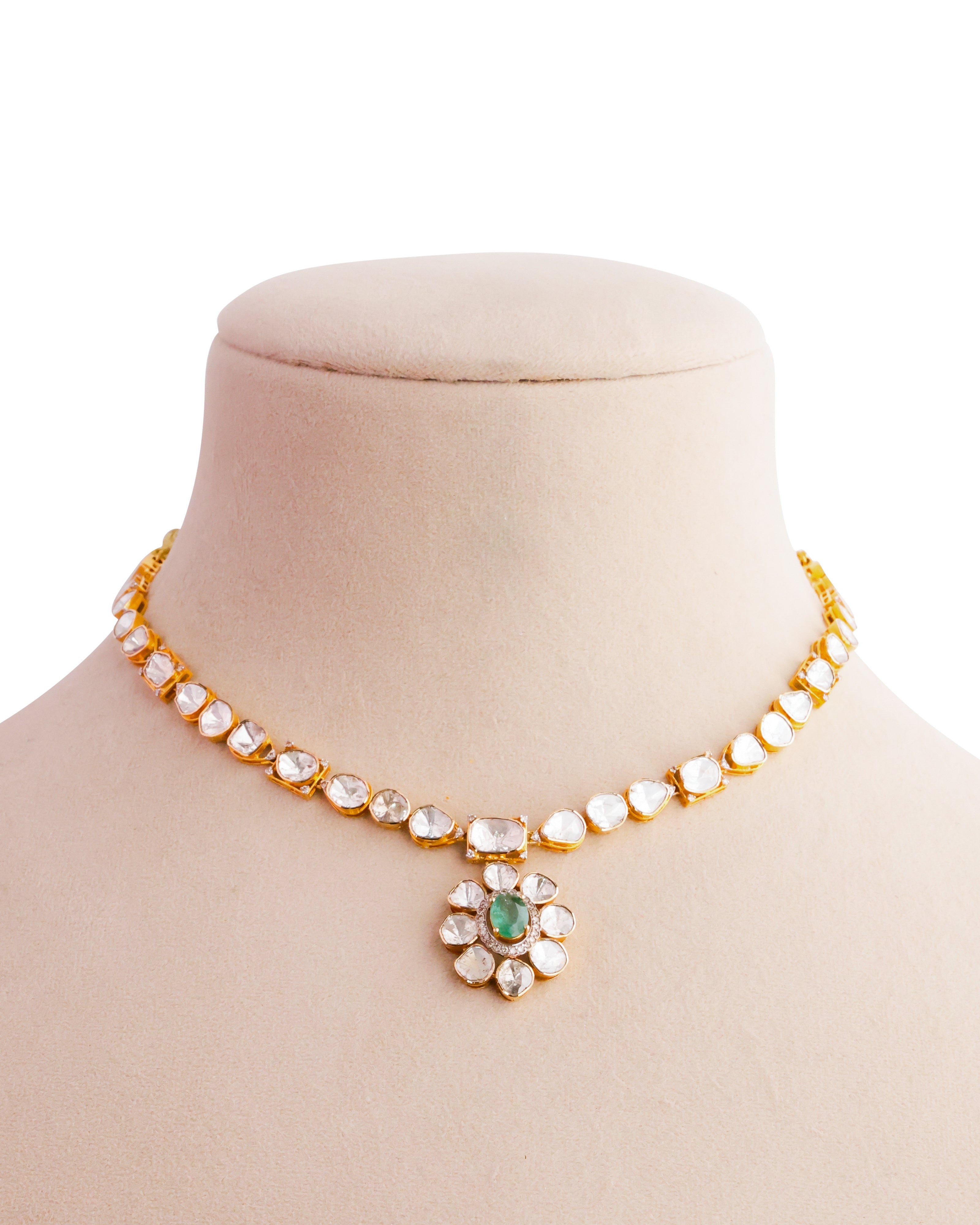 Neya Polki And Diamond Necklace