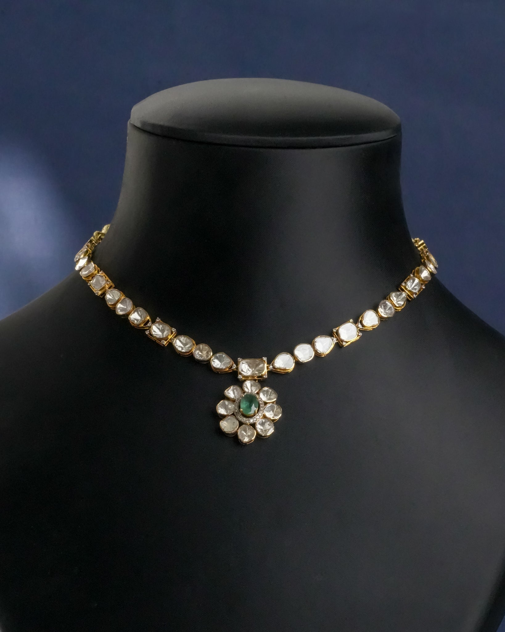 Neya Polki And Diamond Necklace