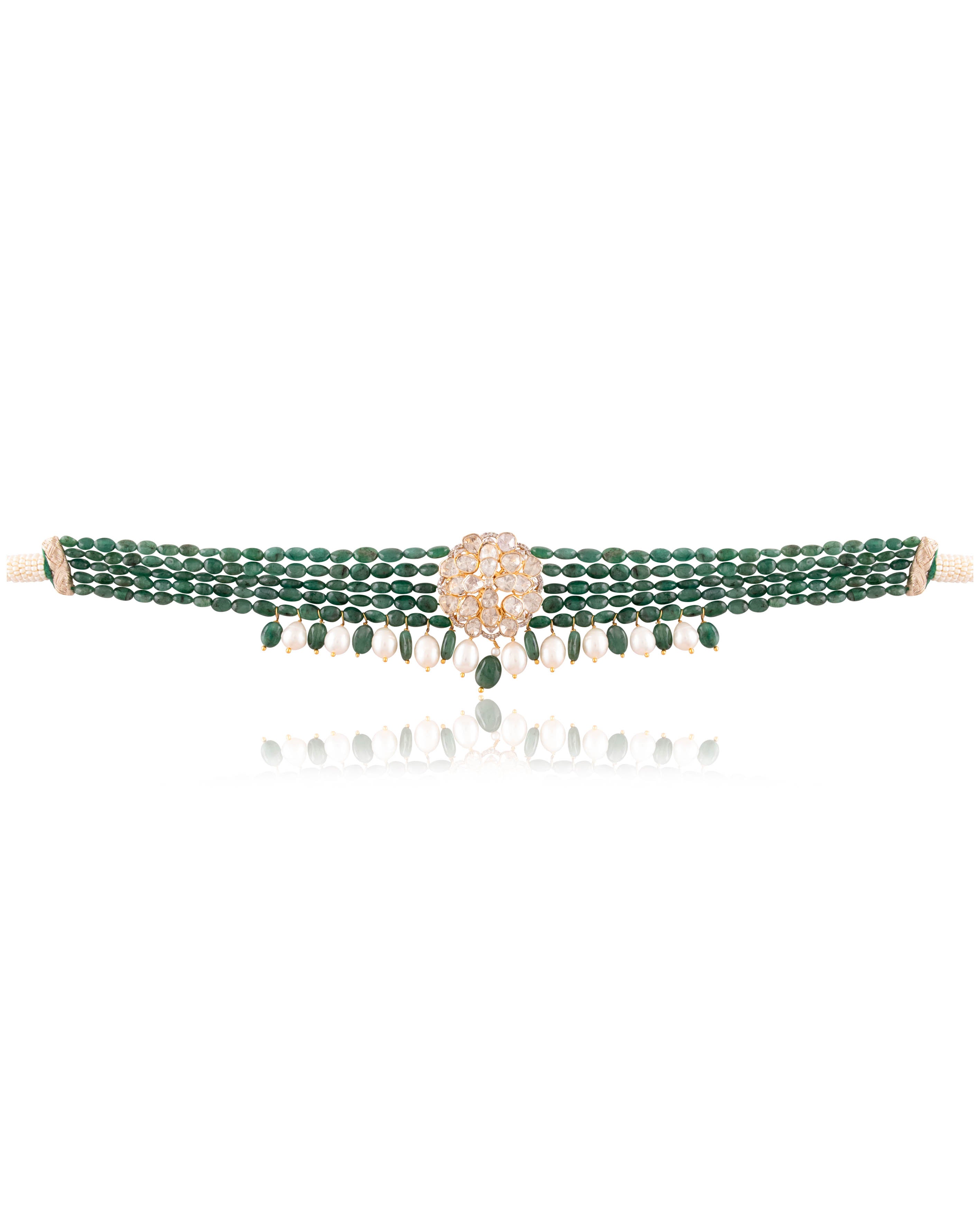Samidha Polki And Diamond Bead Choker
