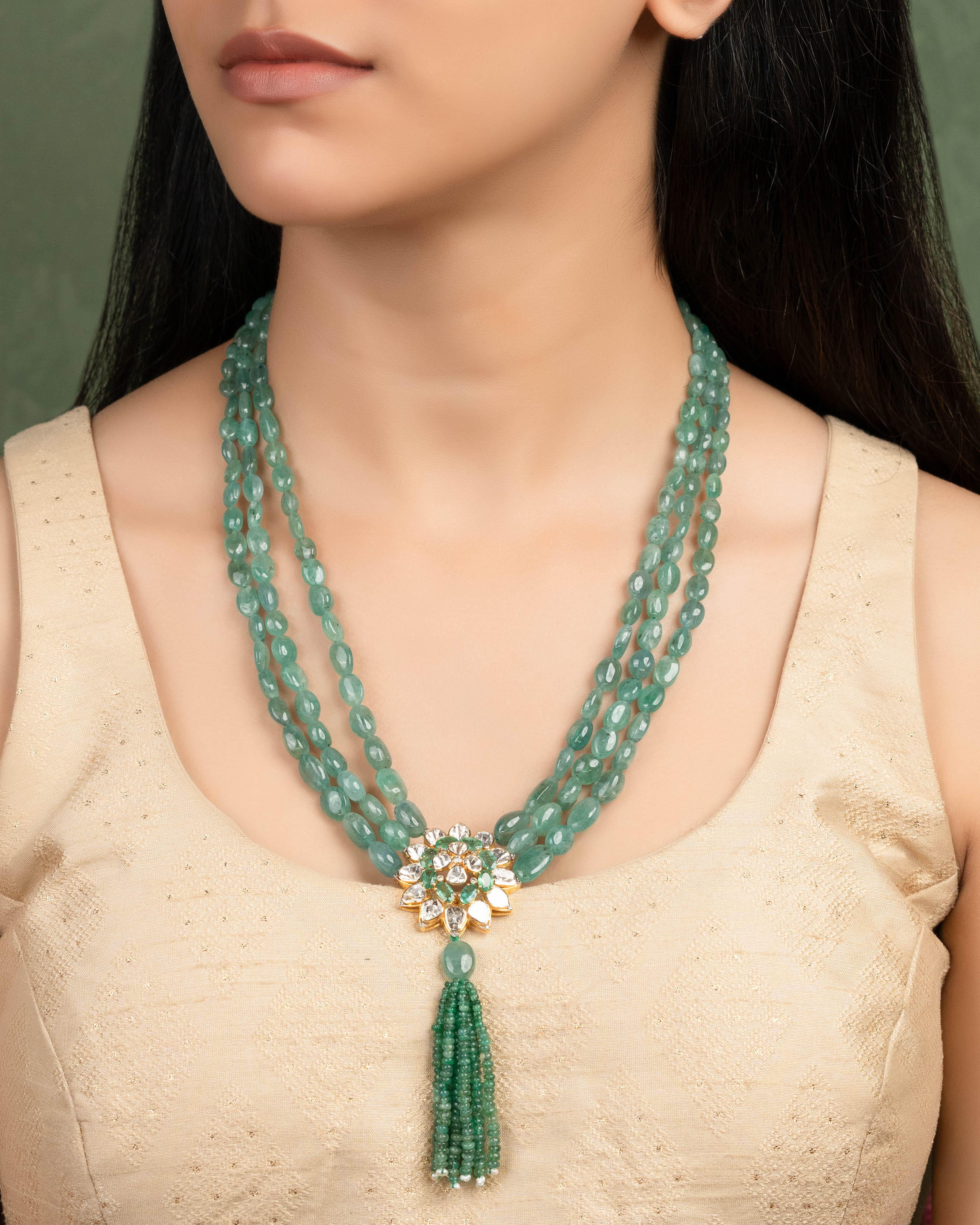 Kashish Polki And Diamond Bead Choker