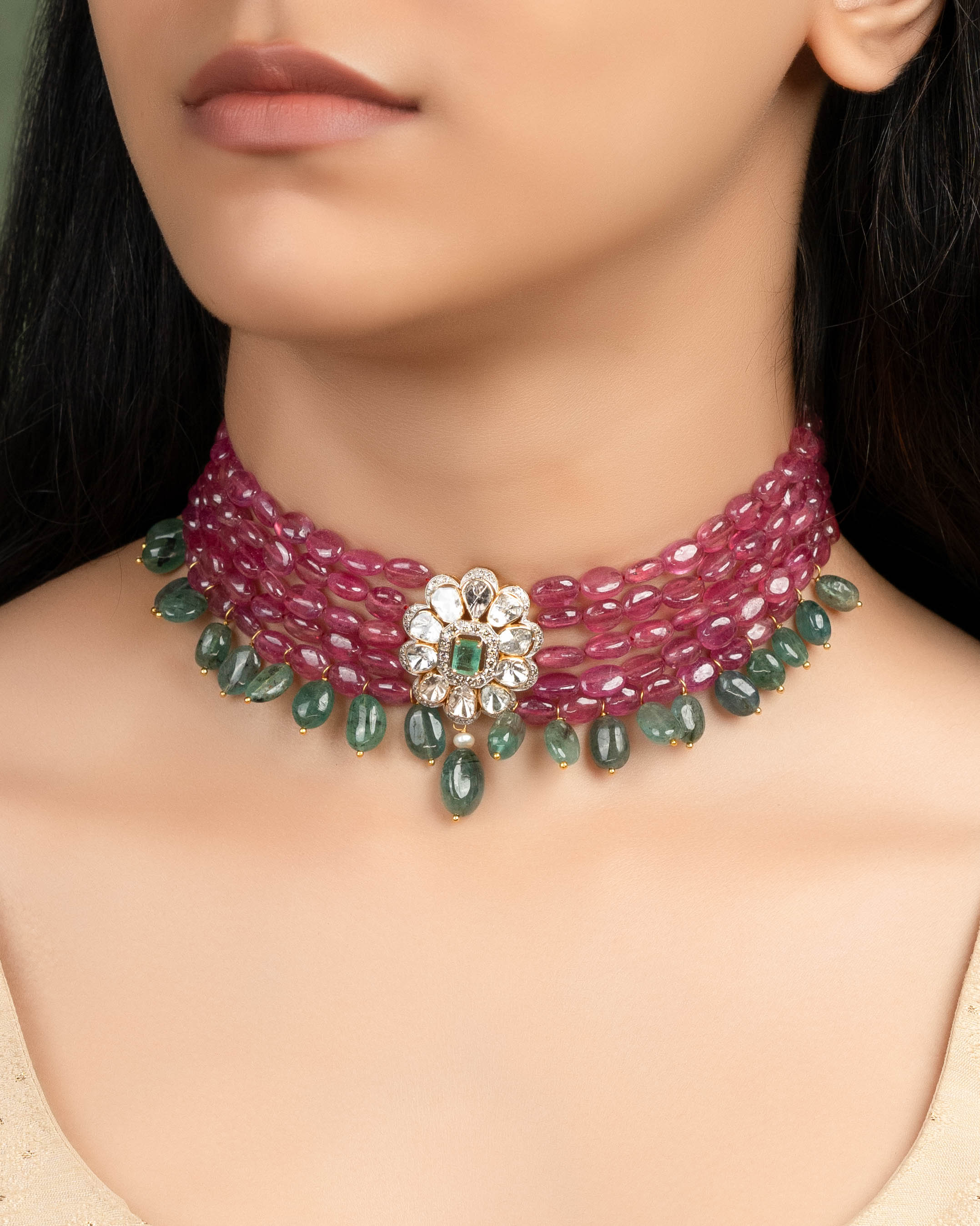 Samara Polki And Diamond Bead Choker