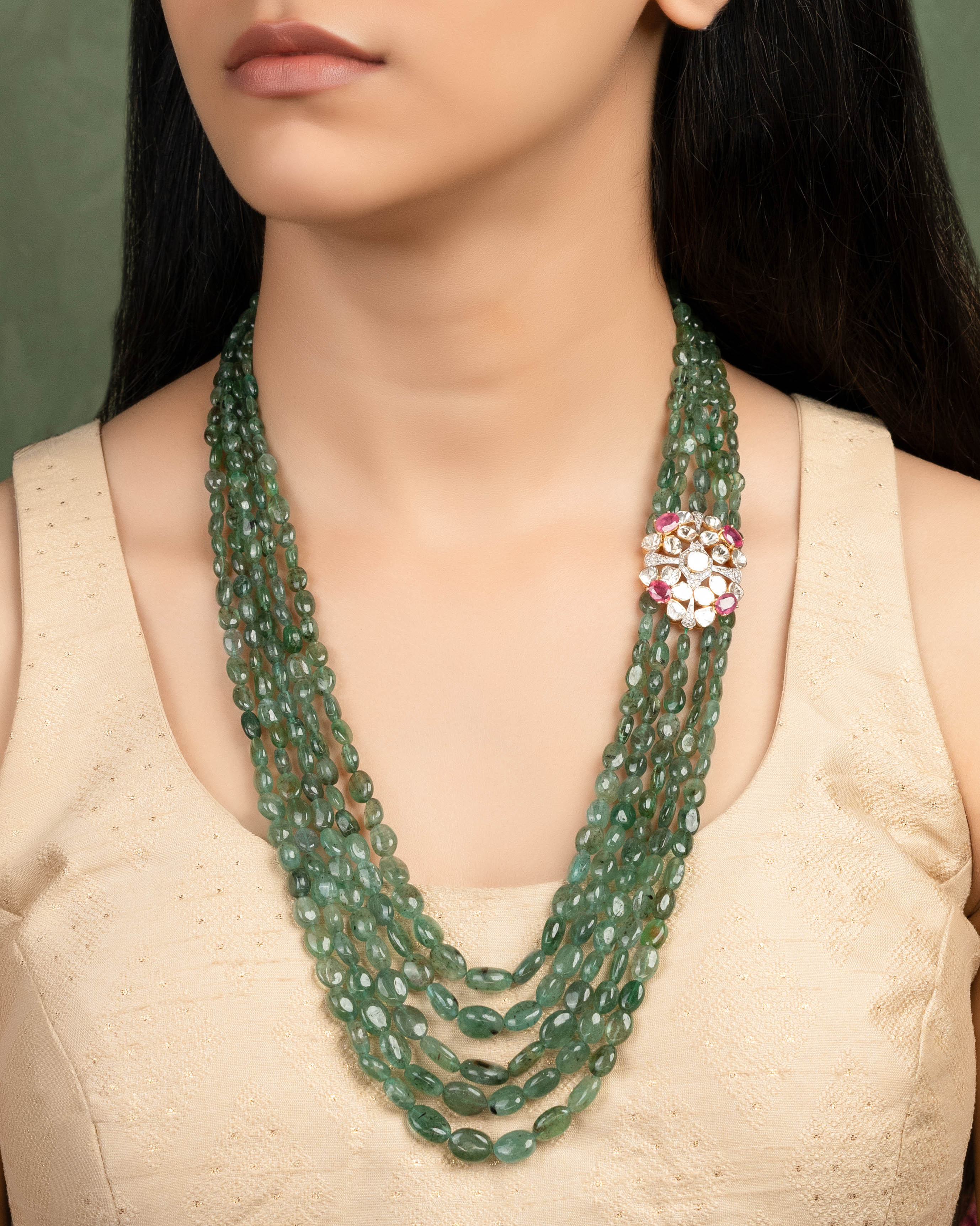 Shipra Polki And Diamond Bead Pendant