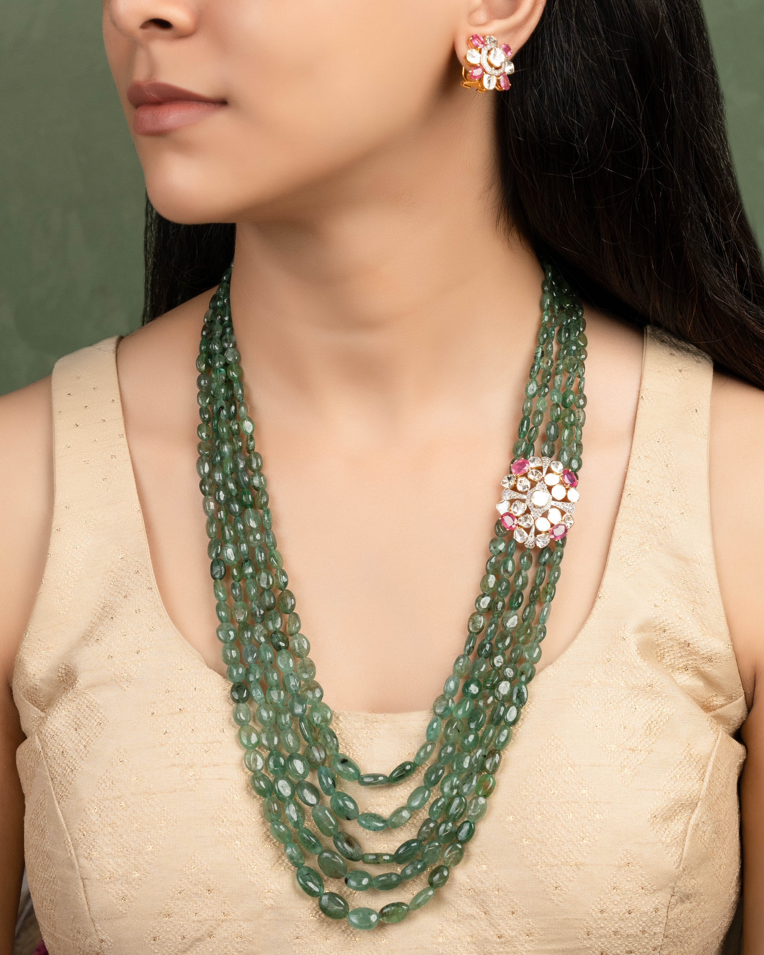 Shipra Polki And Diamond Bead Pendant