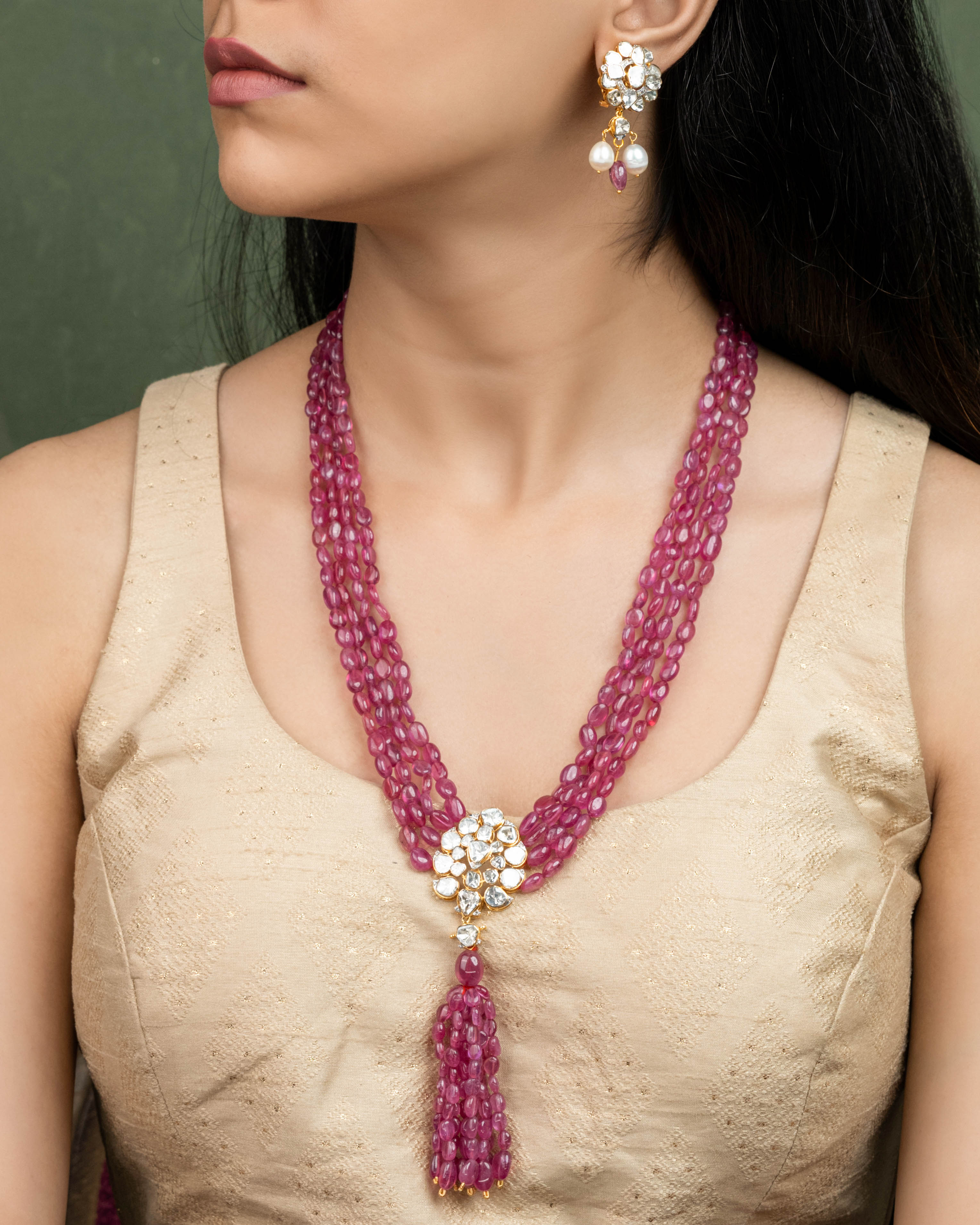 Kritika Polki And Diamond Long Earrings