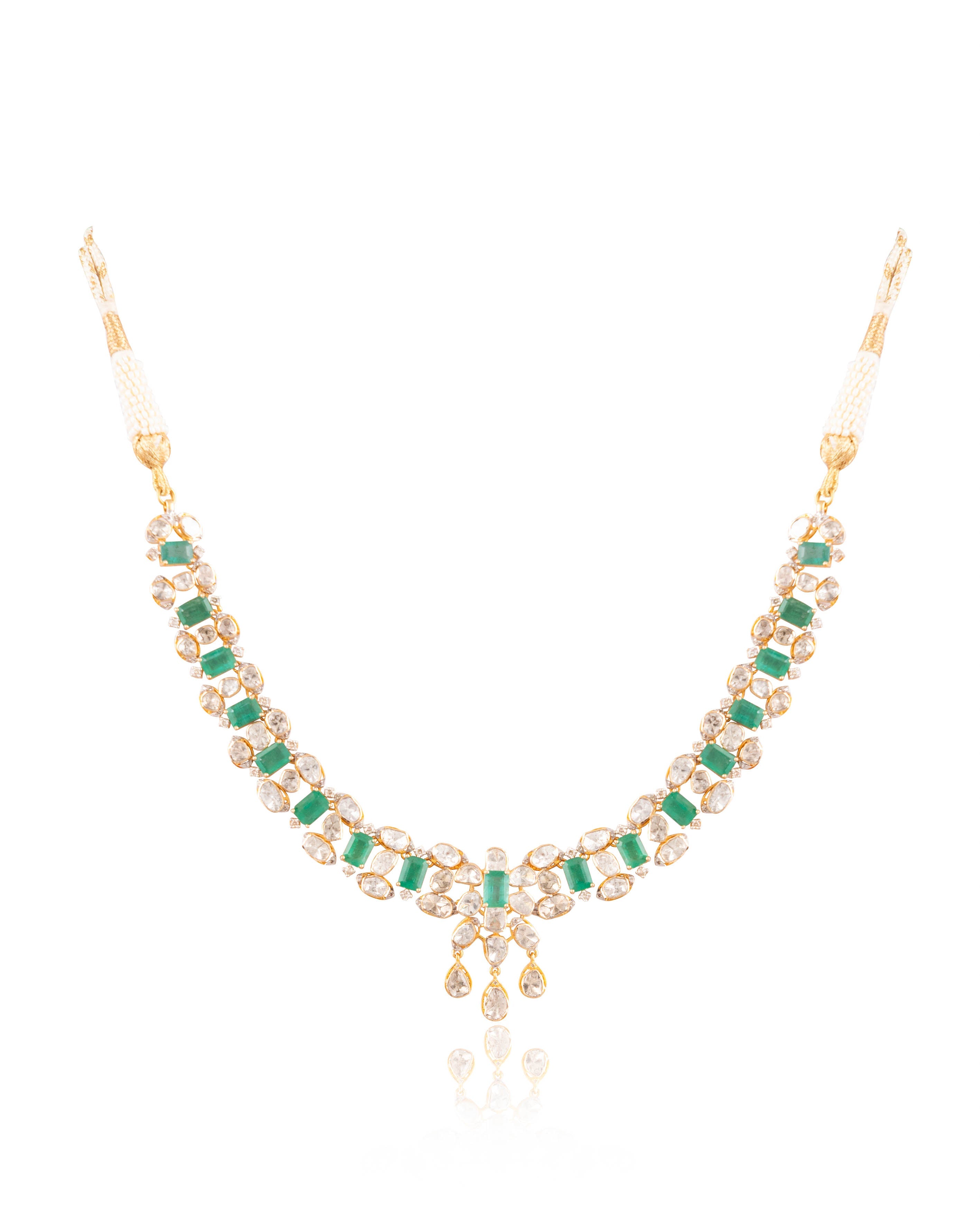 Manju Polki And Diamond Necklace