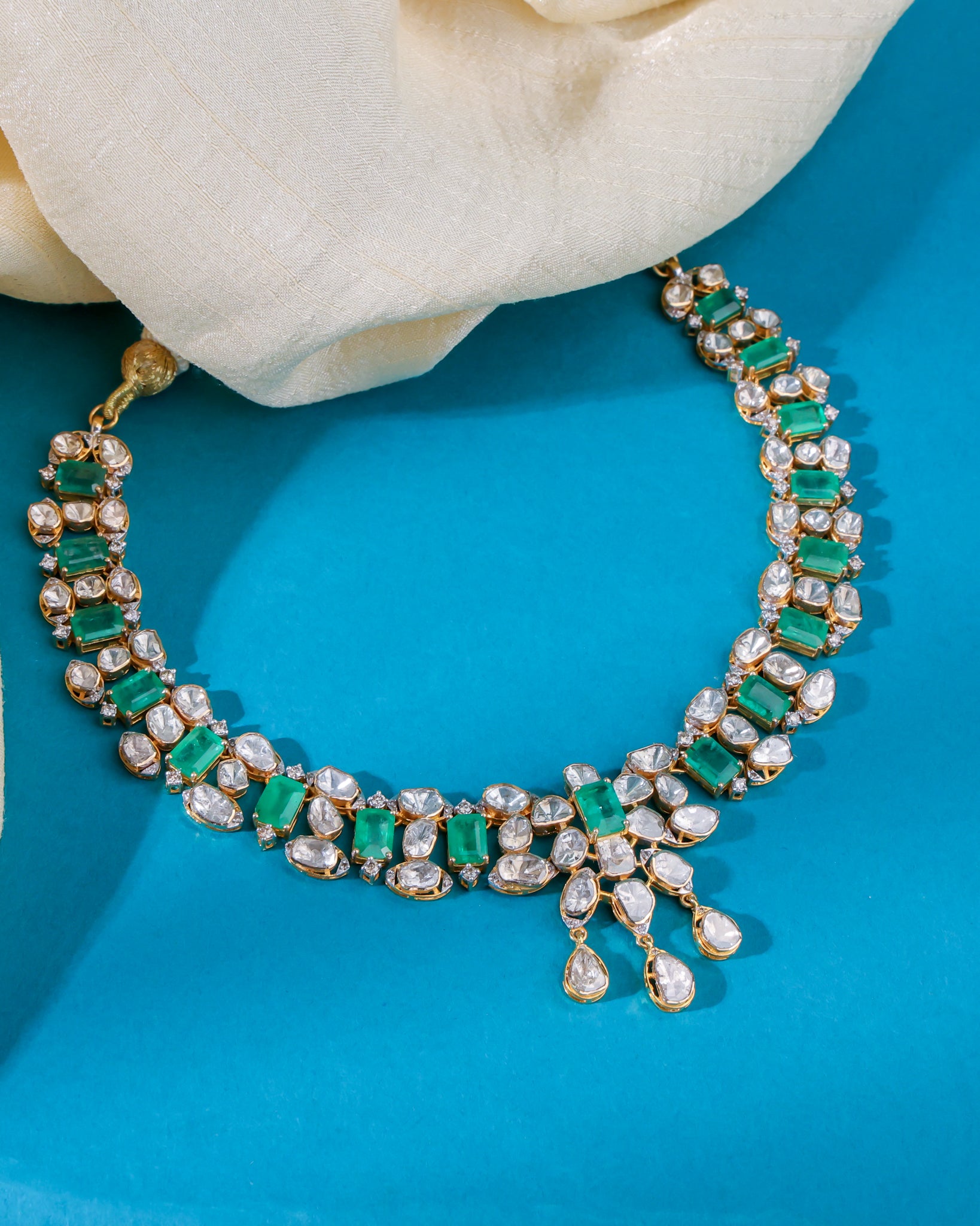 Floriel Polki And Diamond Necklace