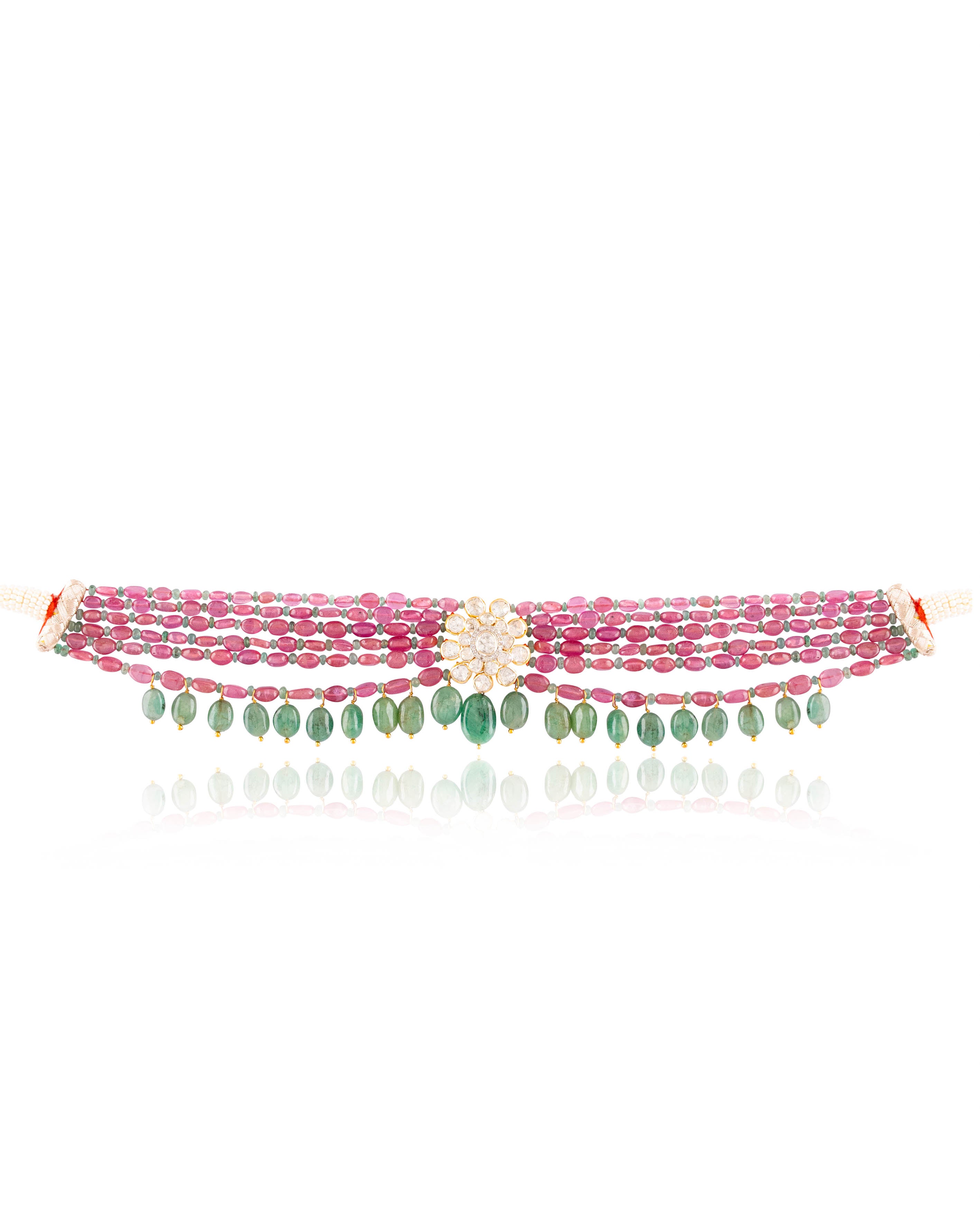 Mira Polki And Diamond Bead Choker