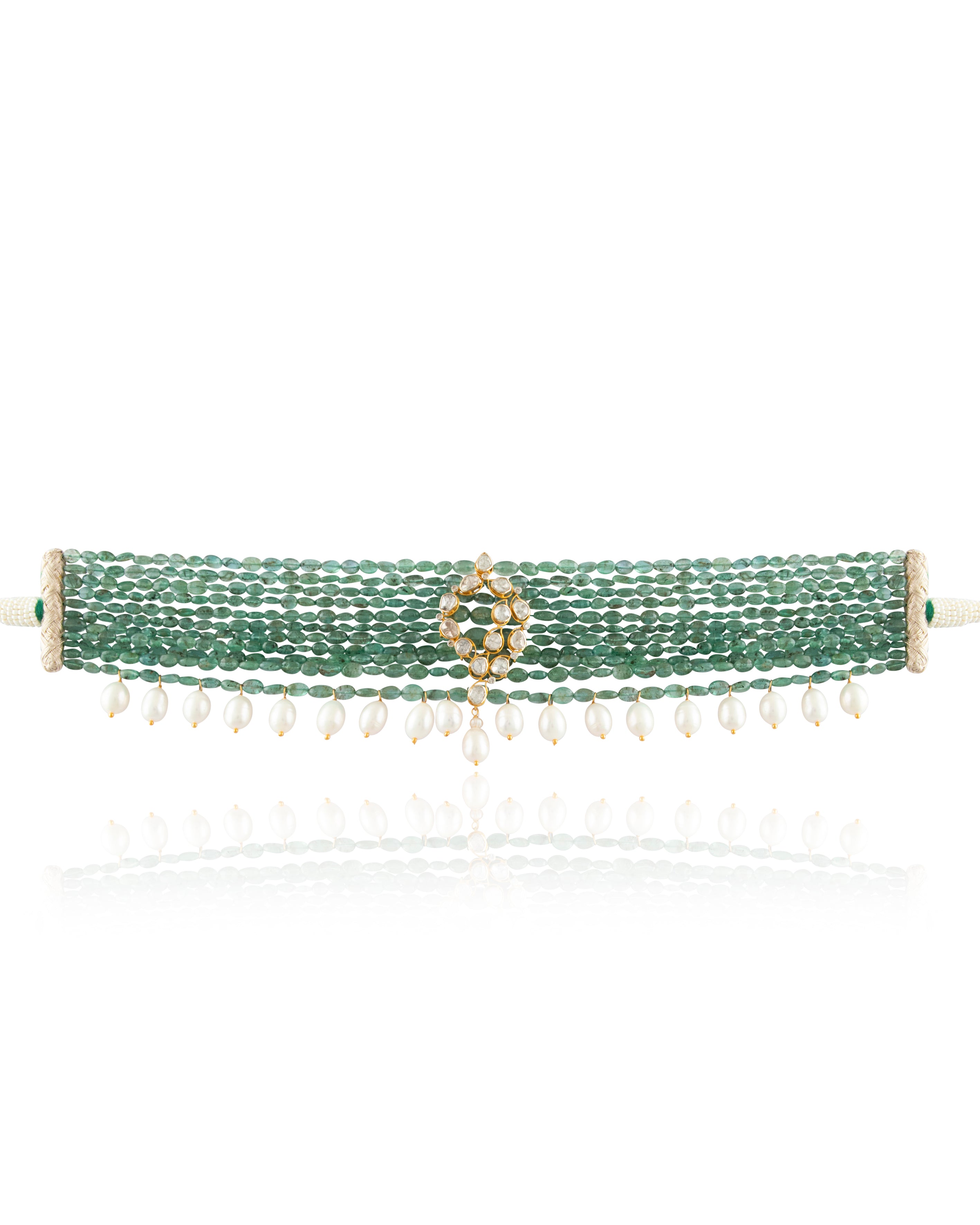 Rubina Polki And Diamond Bead Choker