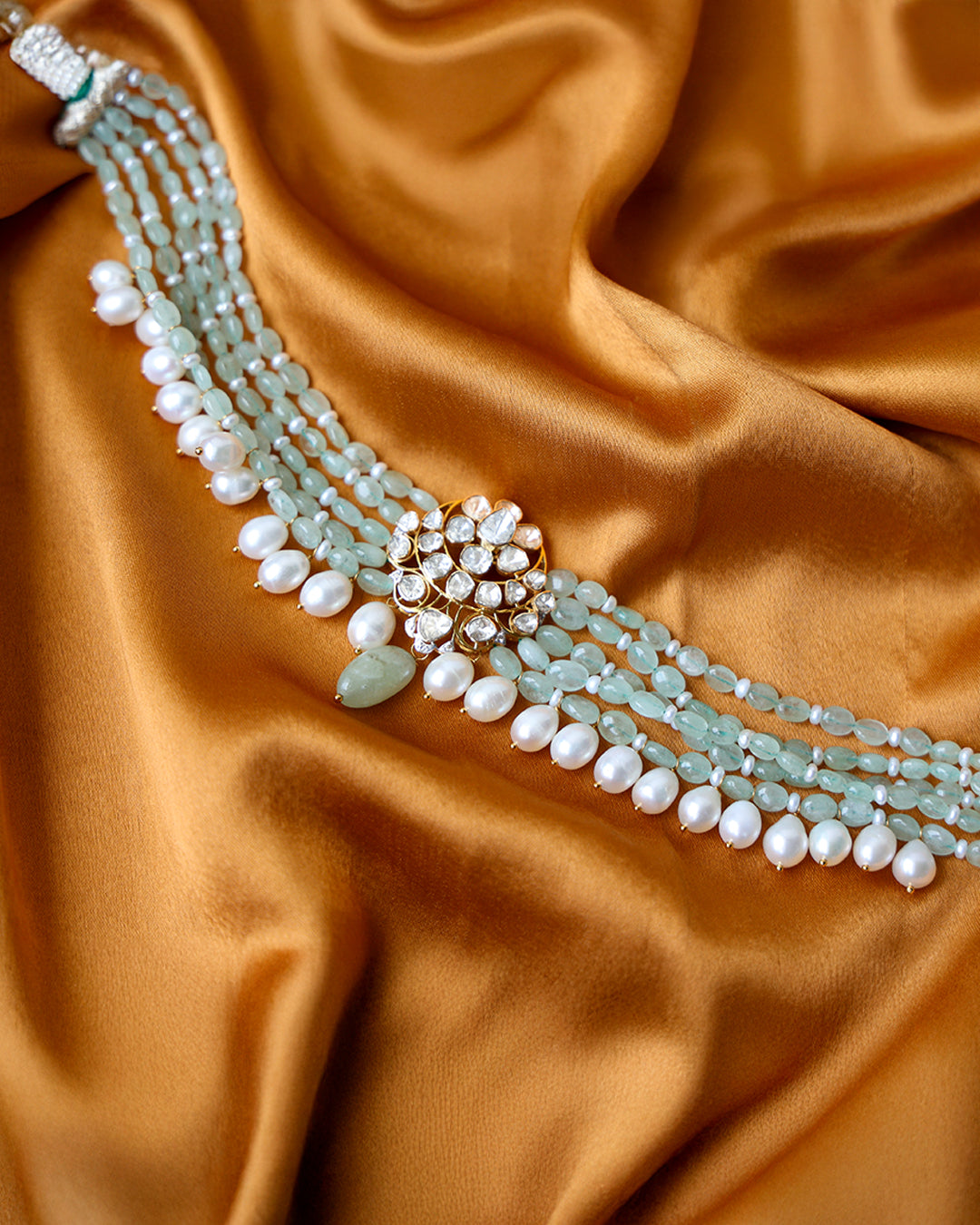 Gracia Polki And Diamond Bead Choker