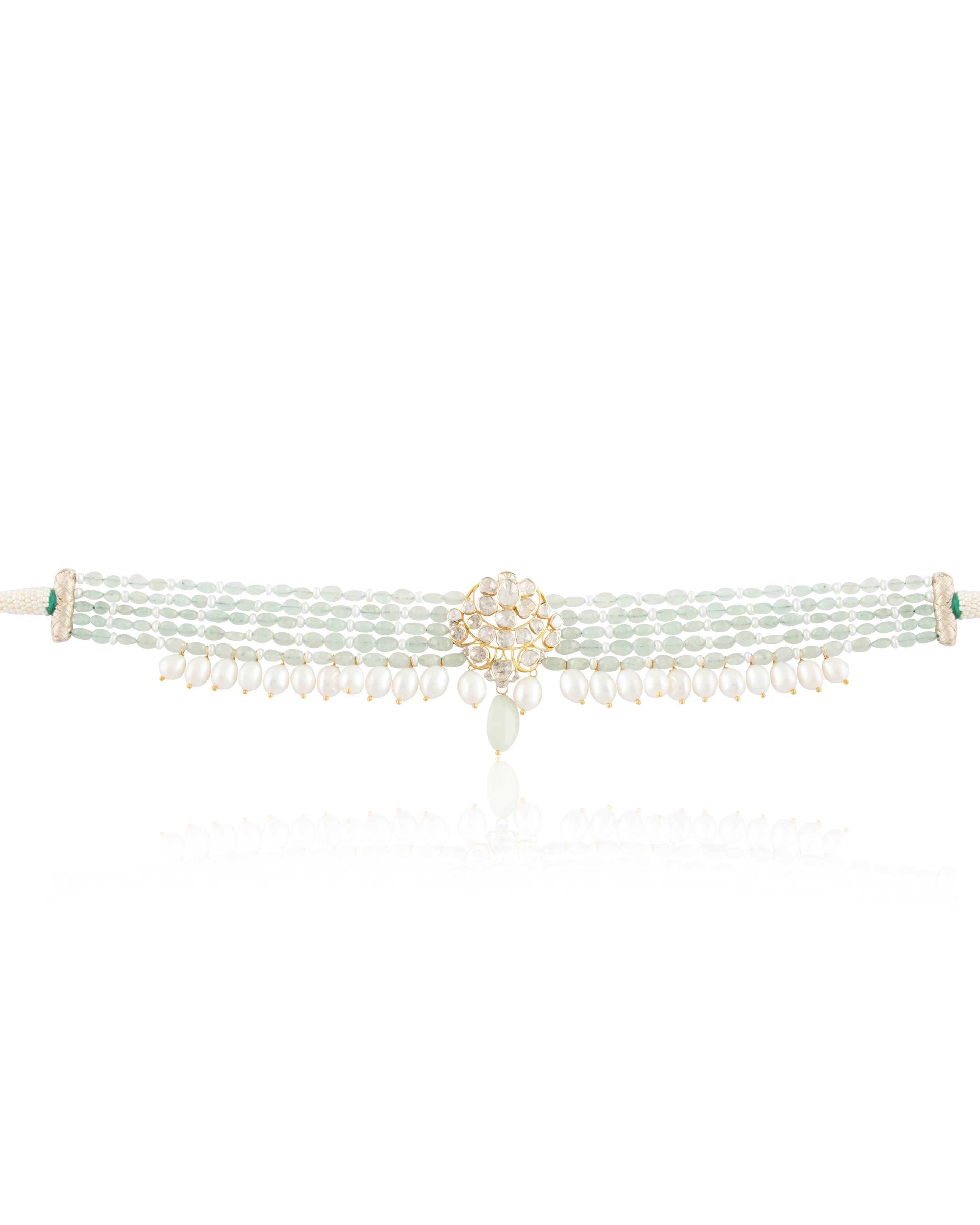 Haimana Polki And Diamond Bead Choker