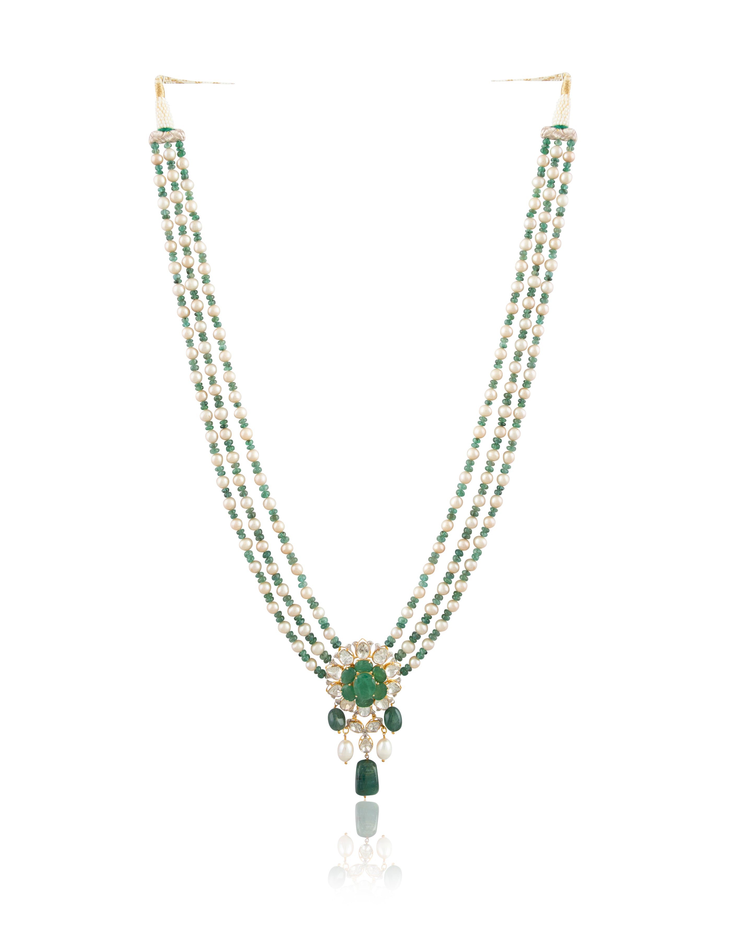 Amaira Polki And Diamond Bead Pendant