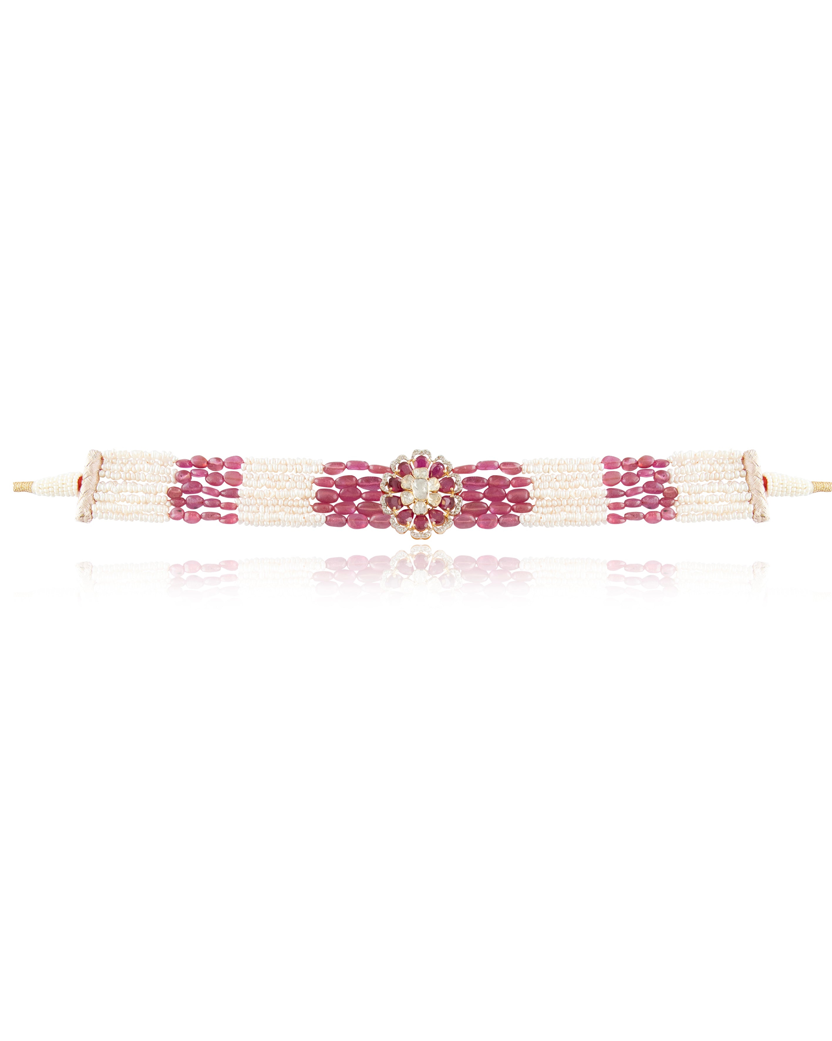 Ruhi Polki And Diamond Bead Choker