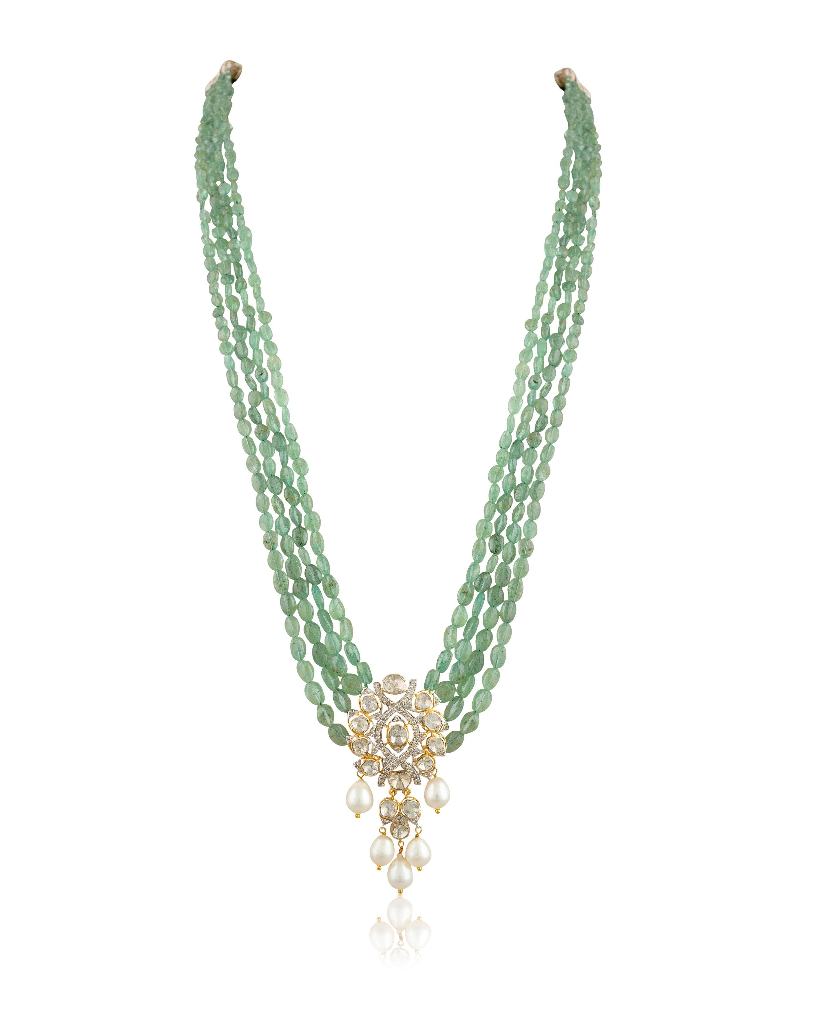 Mukti Polki And Diamond Bead Pendant