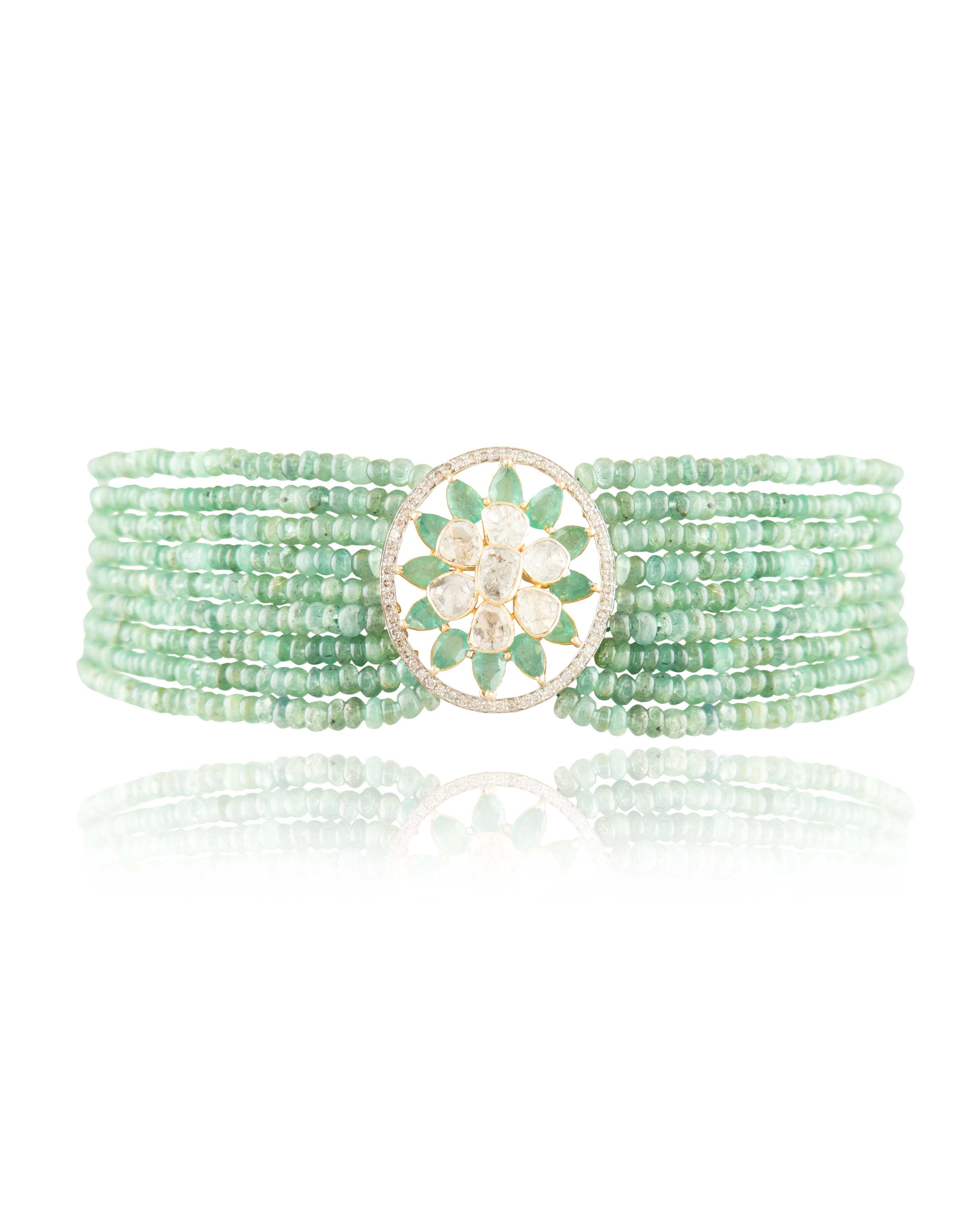 Mahi Polki And Diamond Bead Choker