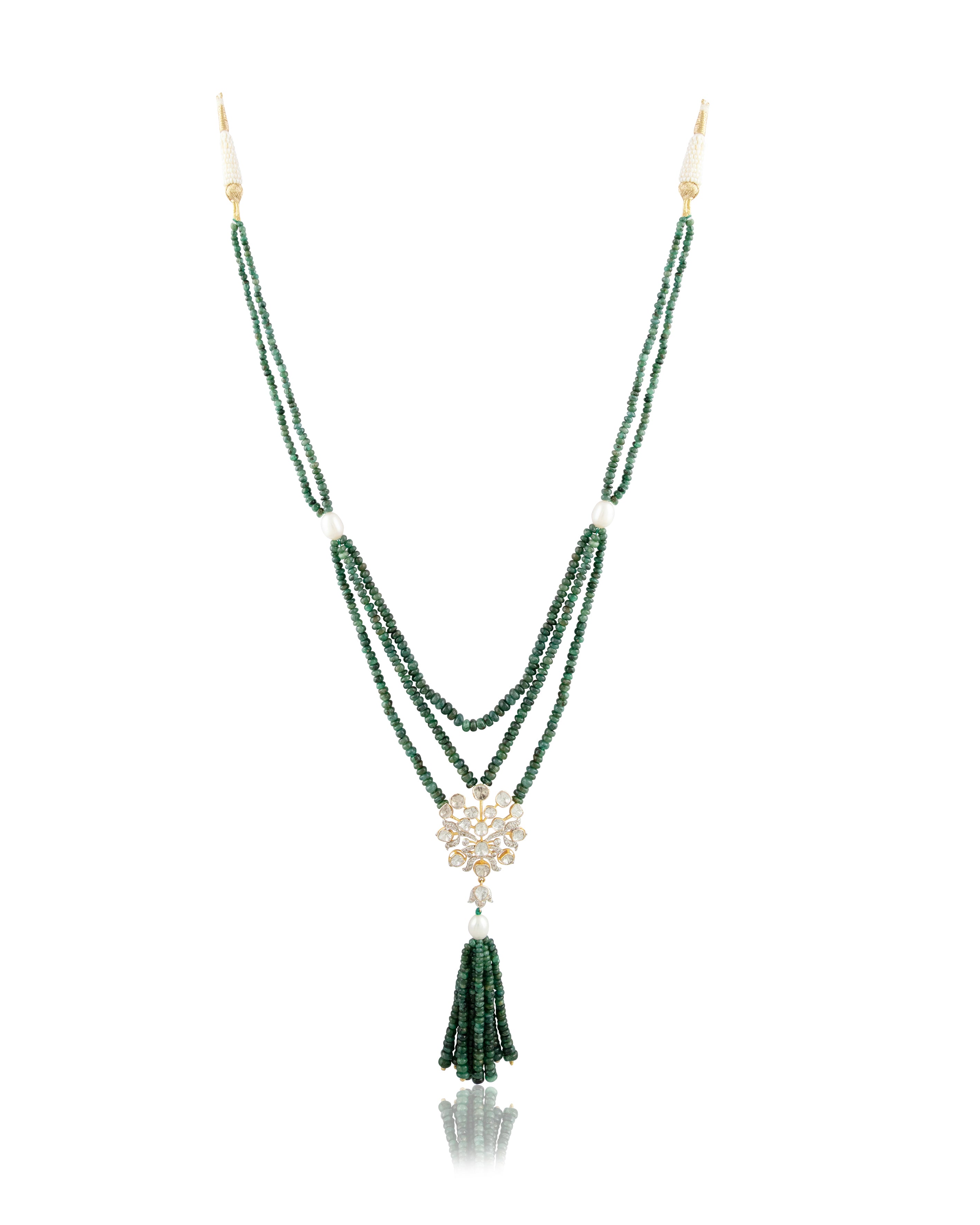 Tanzira Polki And Diamond Bead Pendant