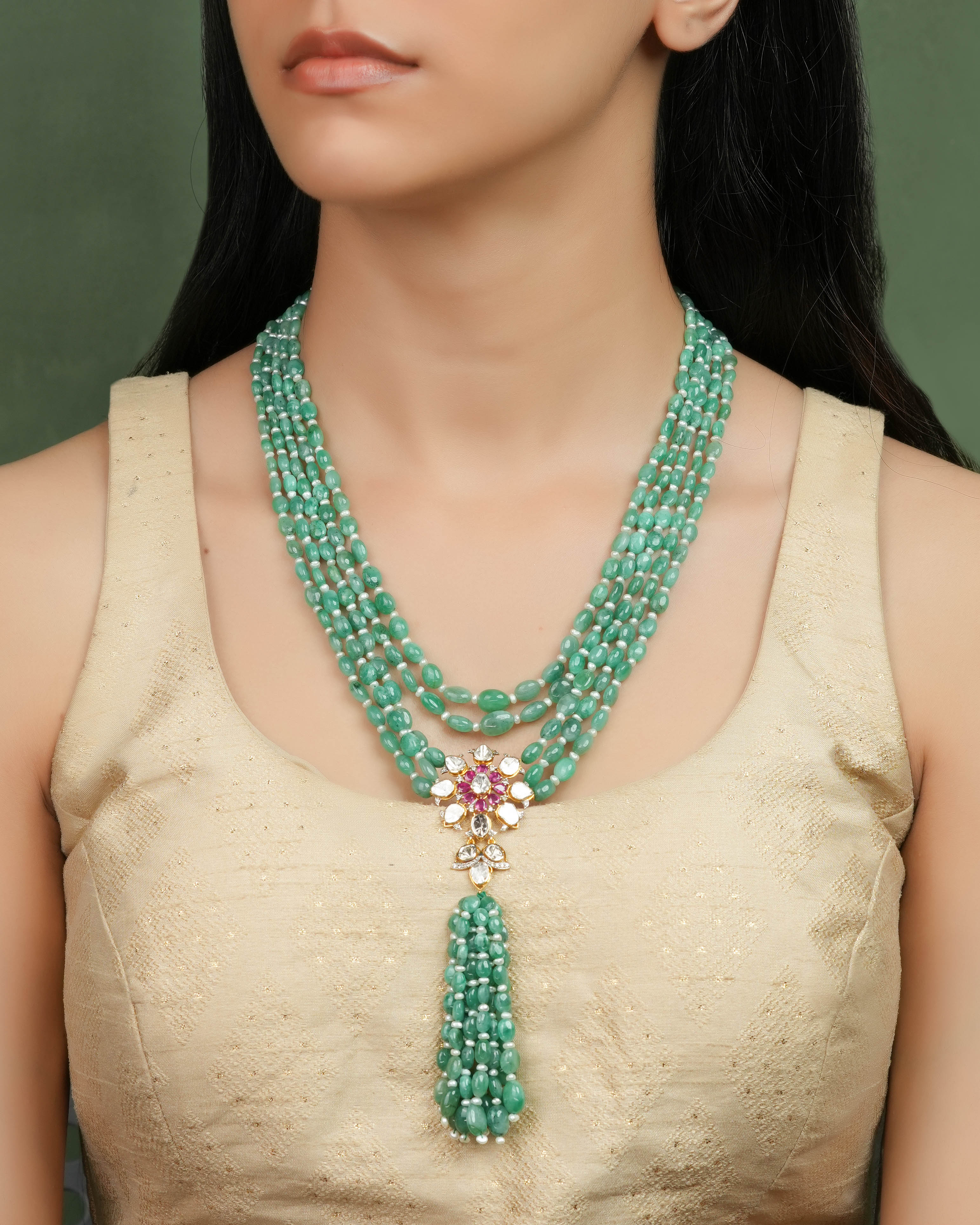 Vanessa Polki And Diamond Bead Pendant