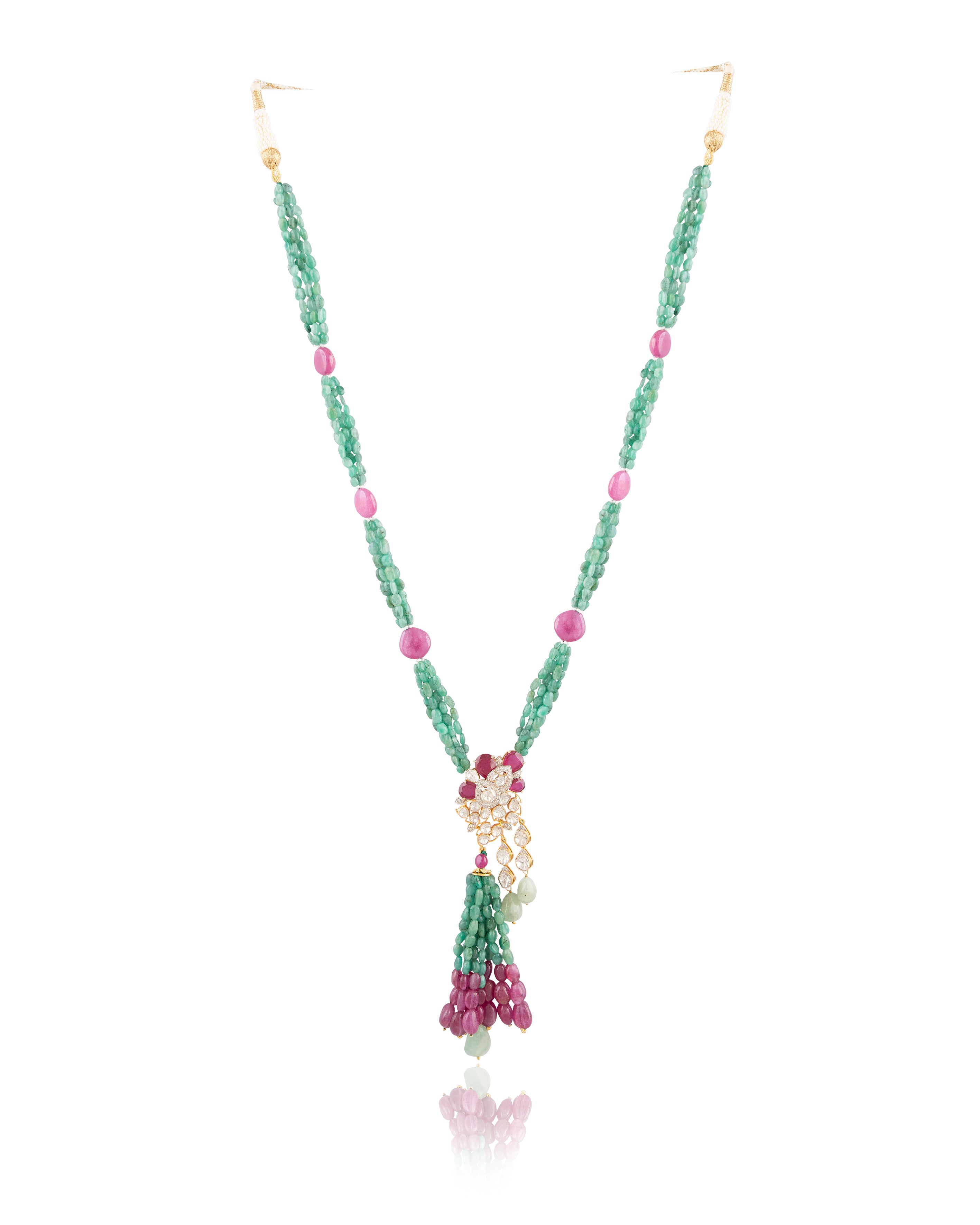 Laiba Polki And Diamond Bead Pendant
