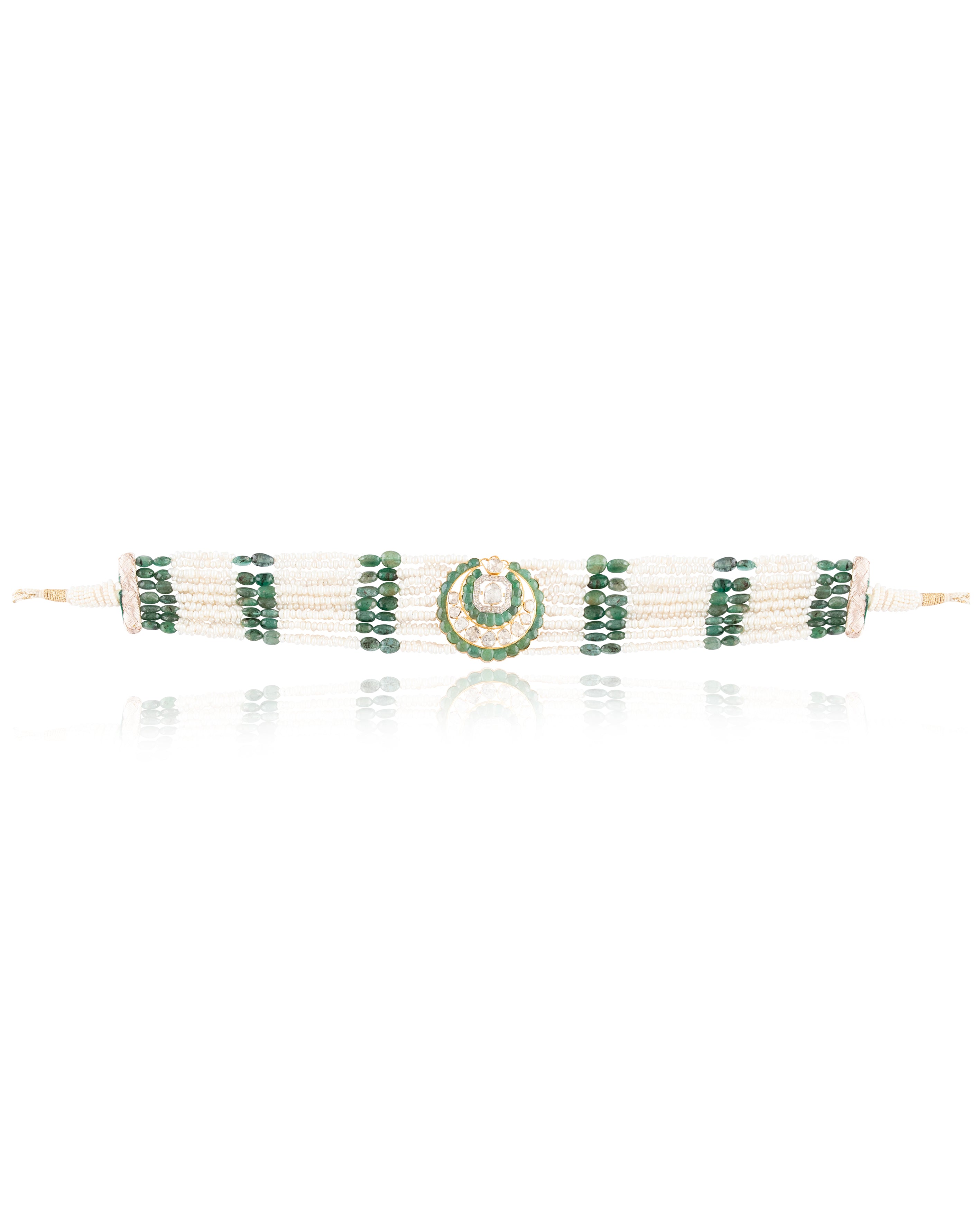 Rishika Polki And Diamond Bead Choker
