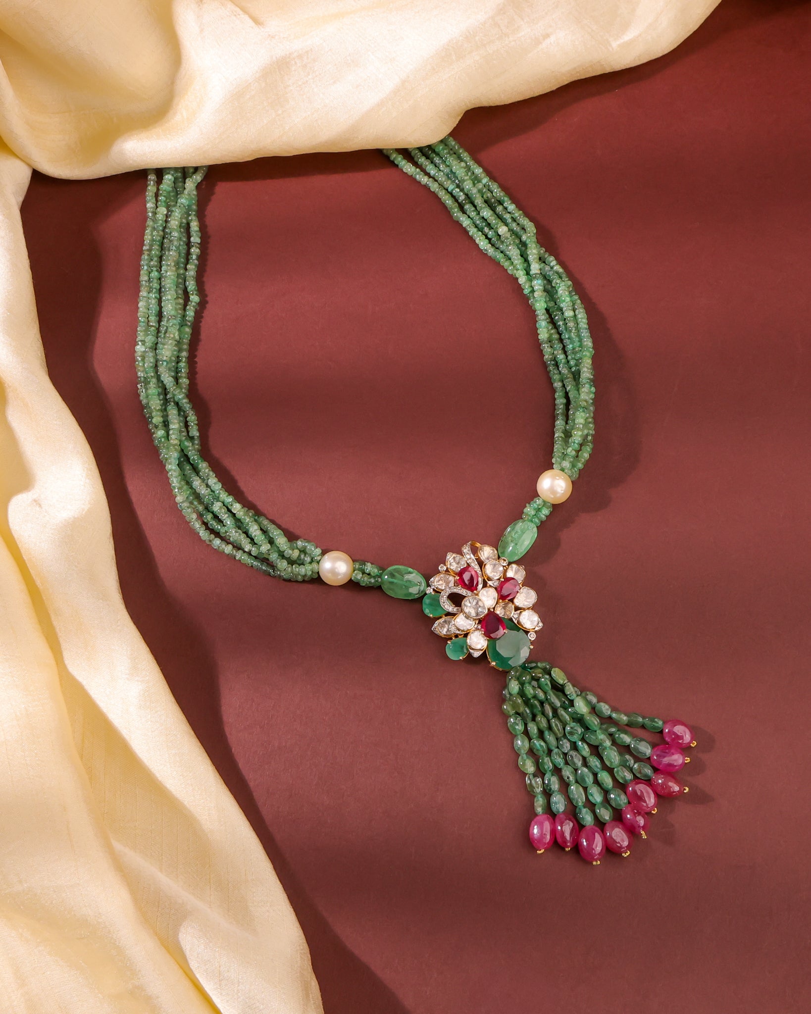 Ritika Polki And Diamond Bead Pendant