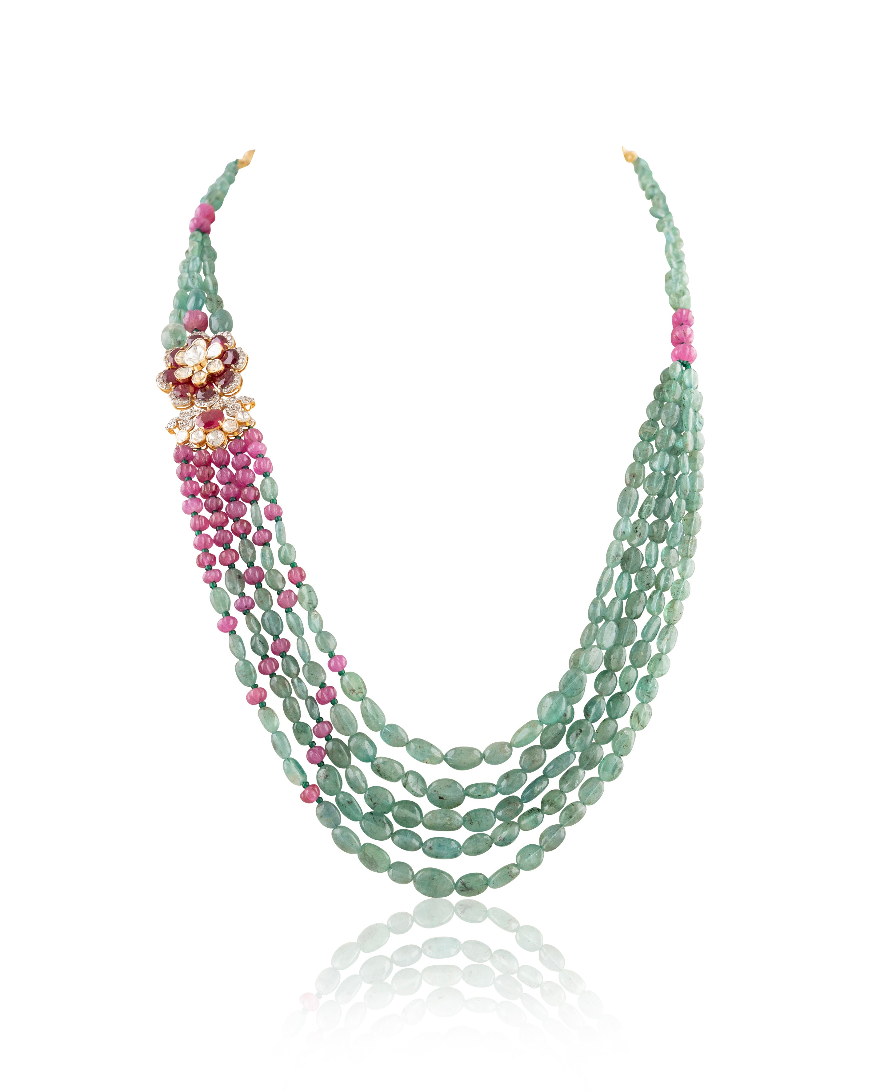 Liyaan Polki And Diamond Bead Pendant