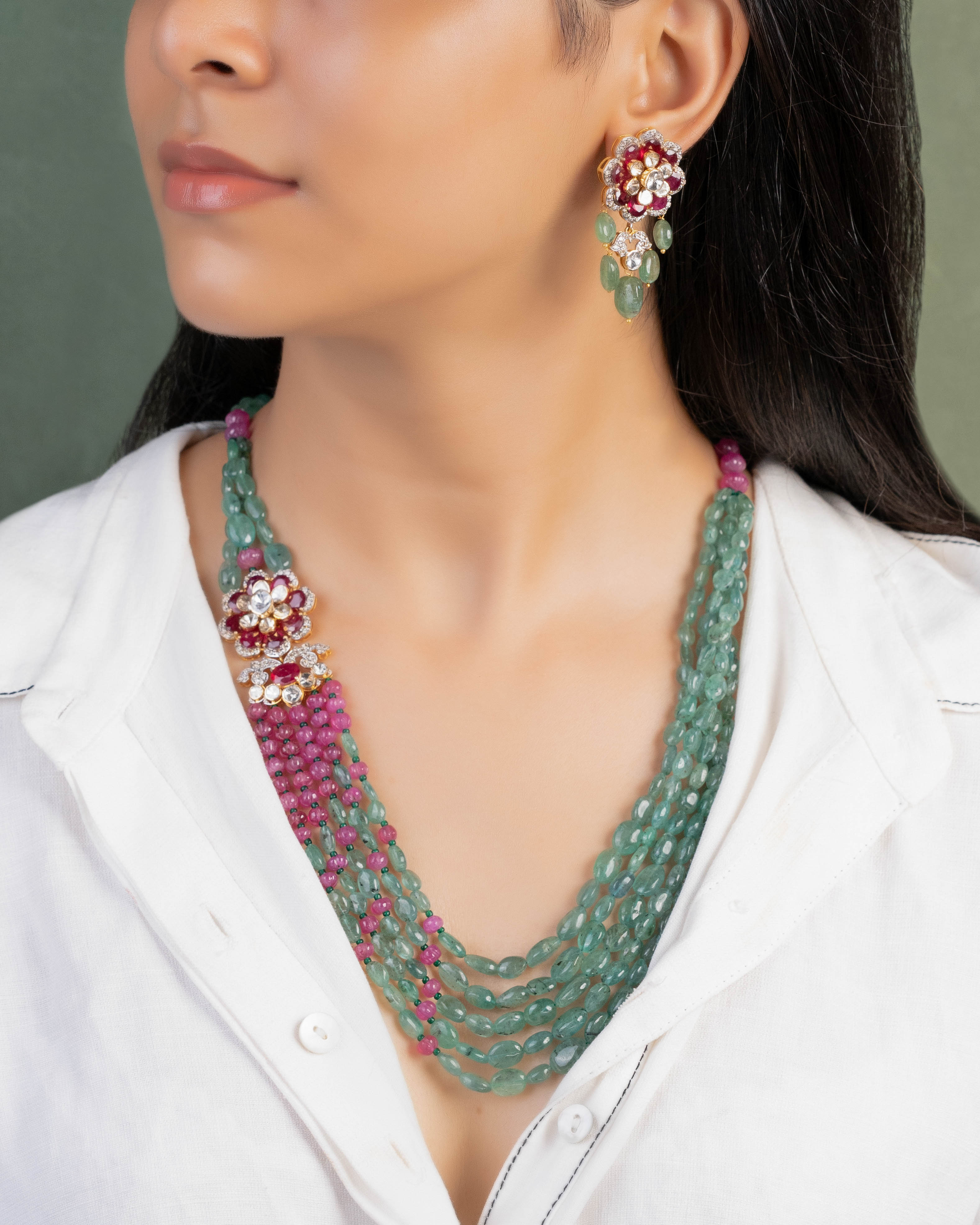 Kashish Polki And Diamond Long Earrings