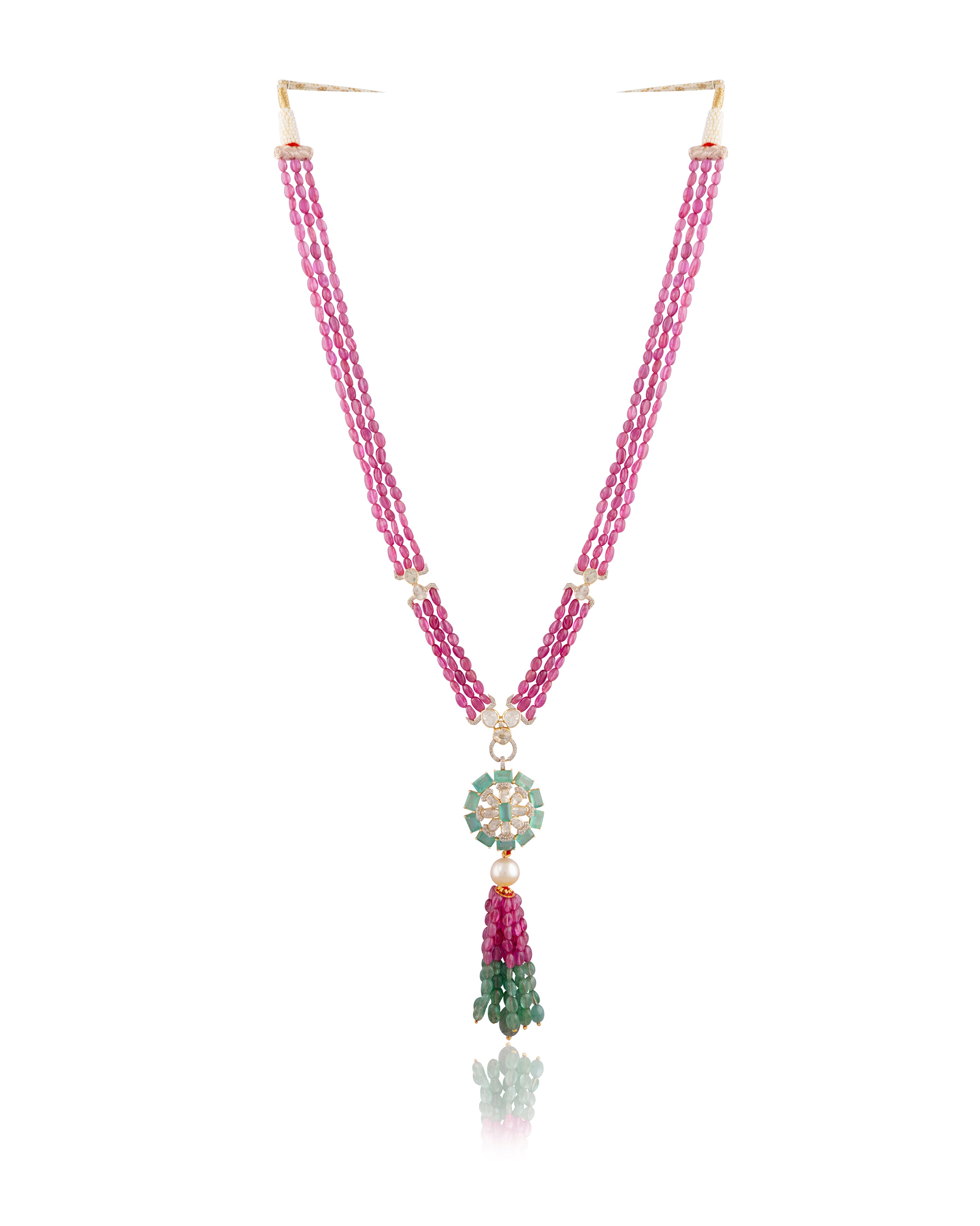 Liv Polki And Diamond Bead Pendant