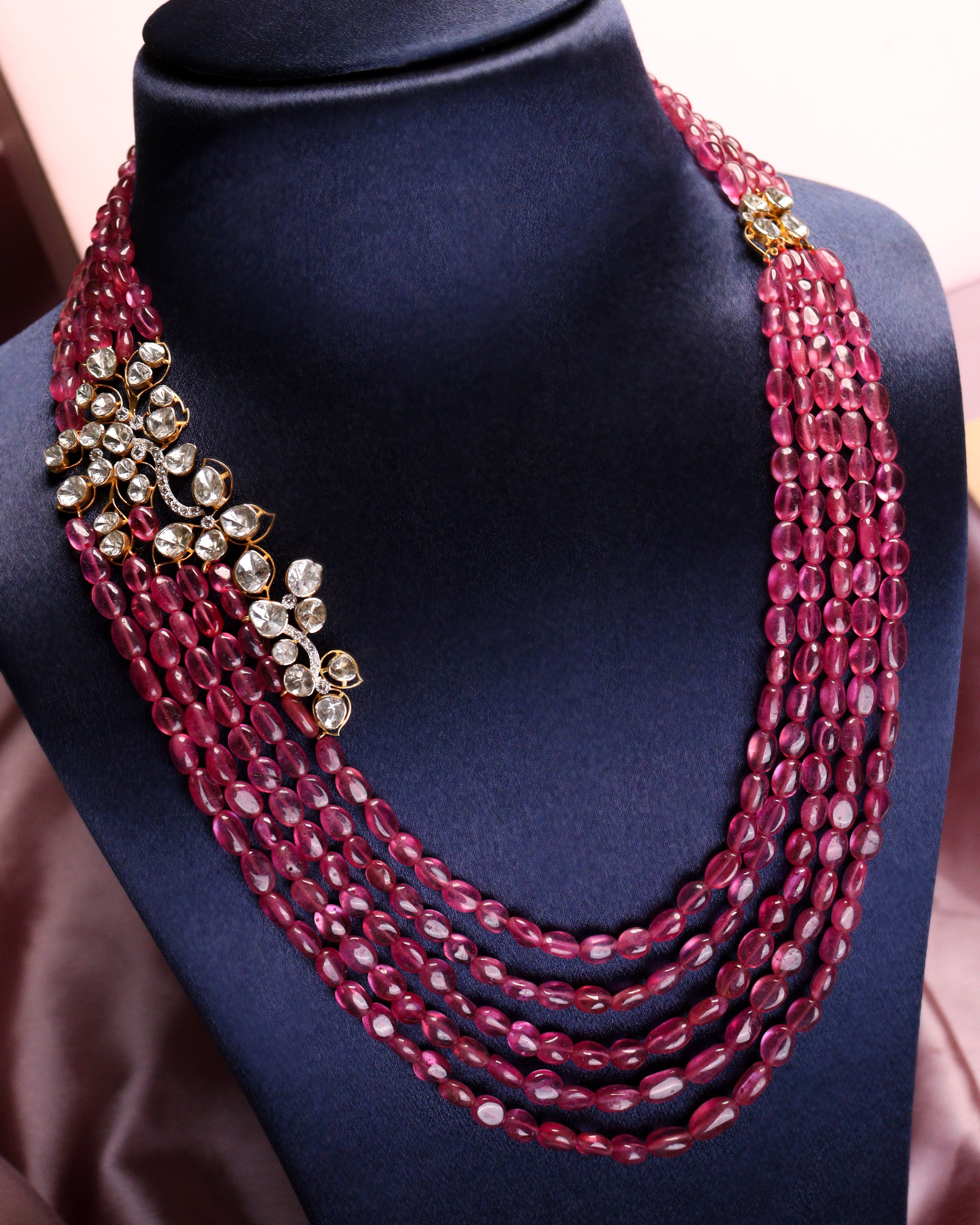 Jane Polki And Diamond Bead Pendant