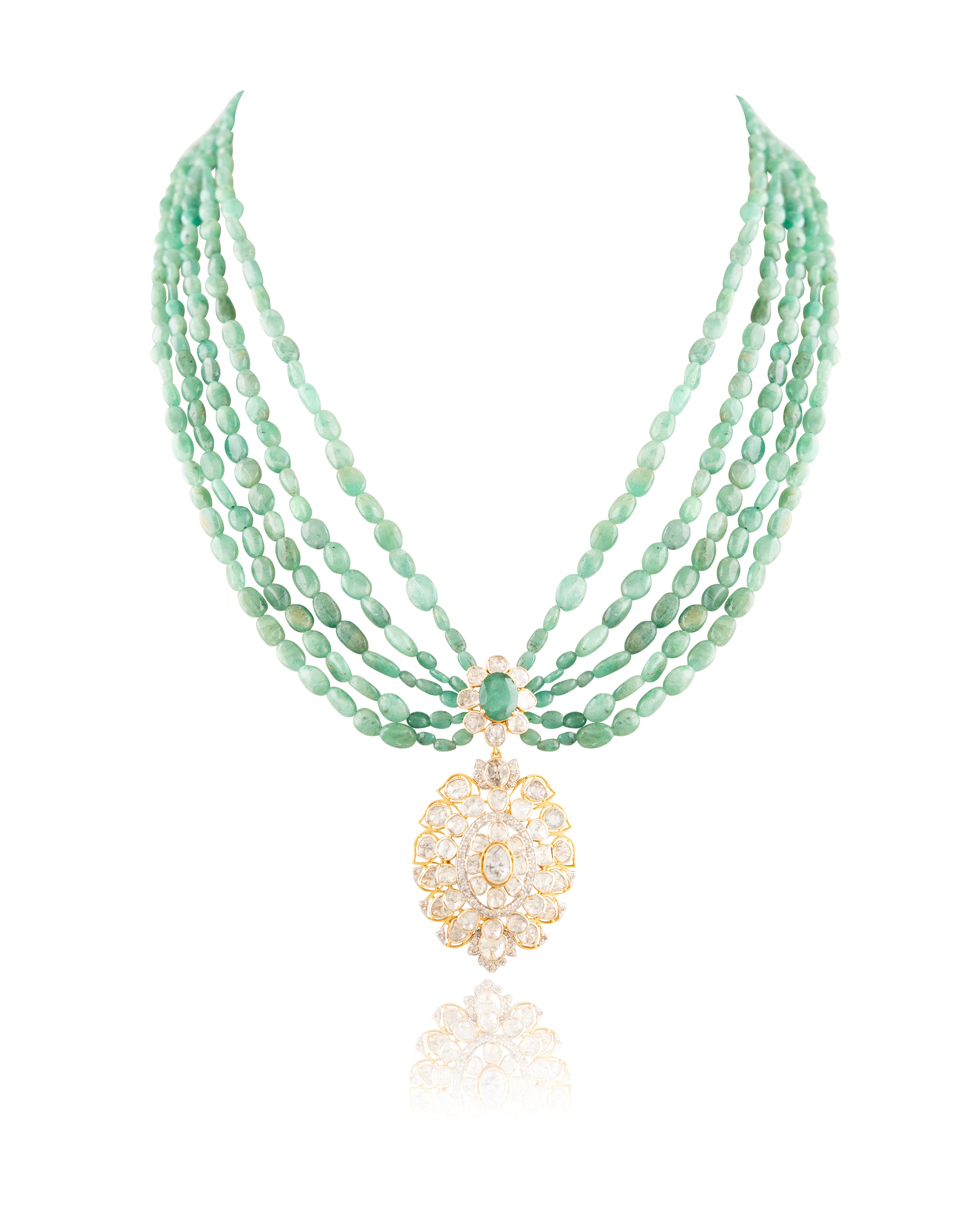 Swati Polki And Diamond Bead Pendant
