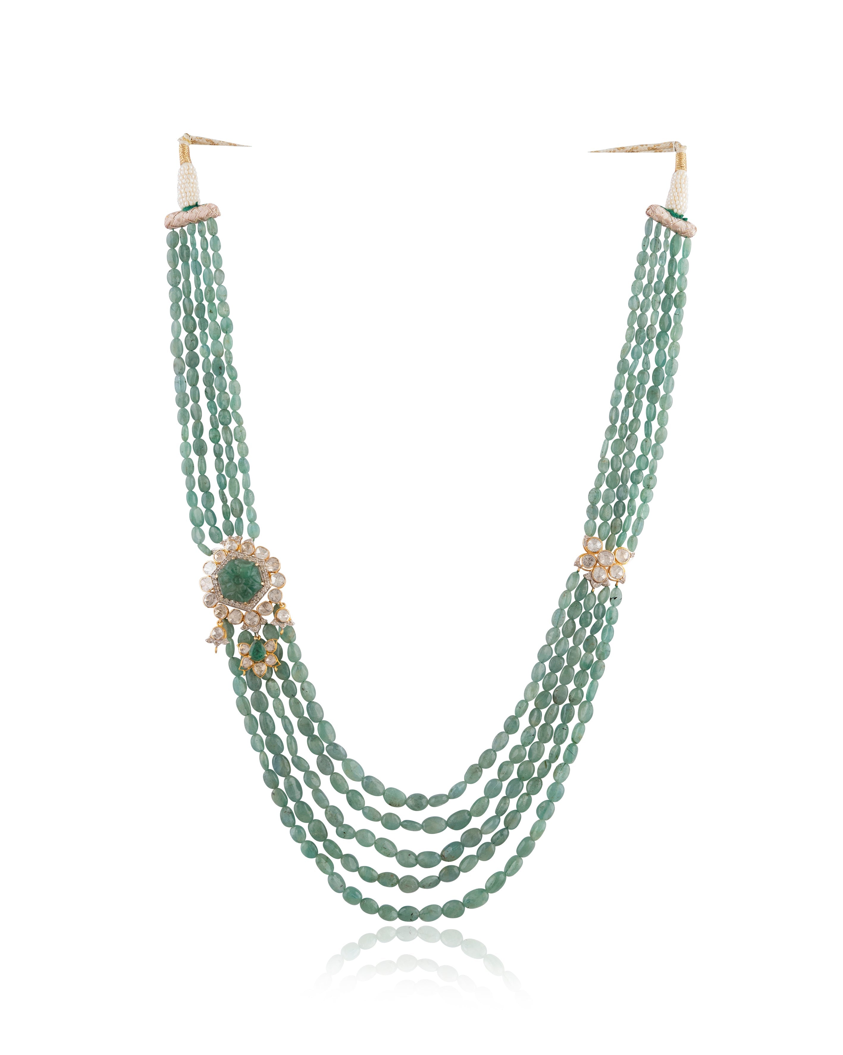 Medha Polki And Diamond Bead Pendant