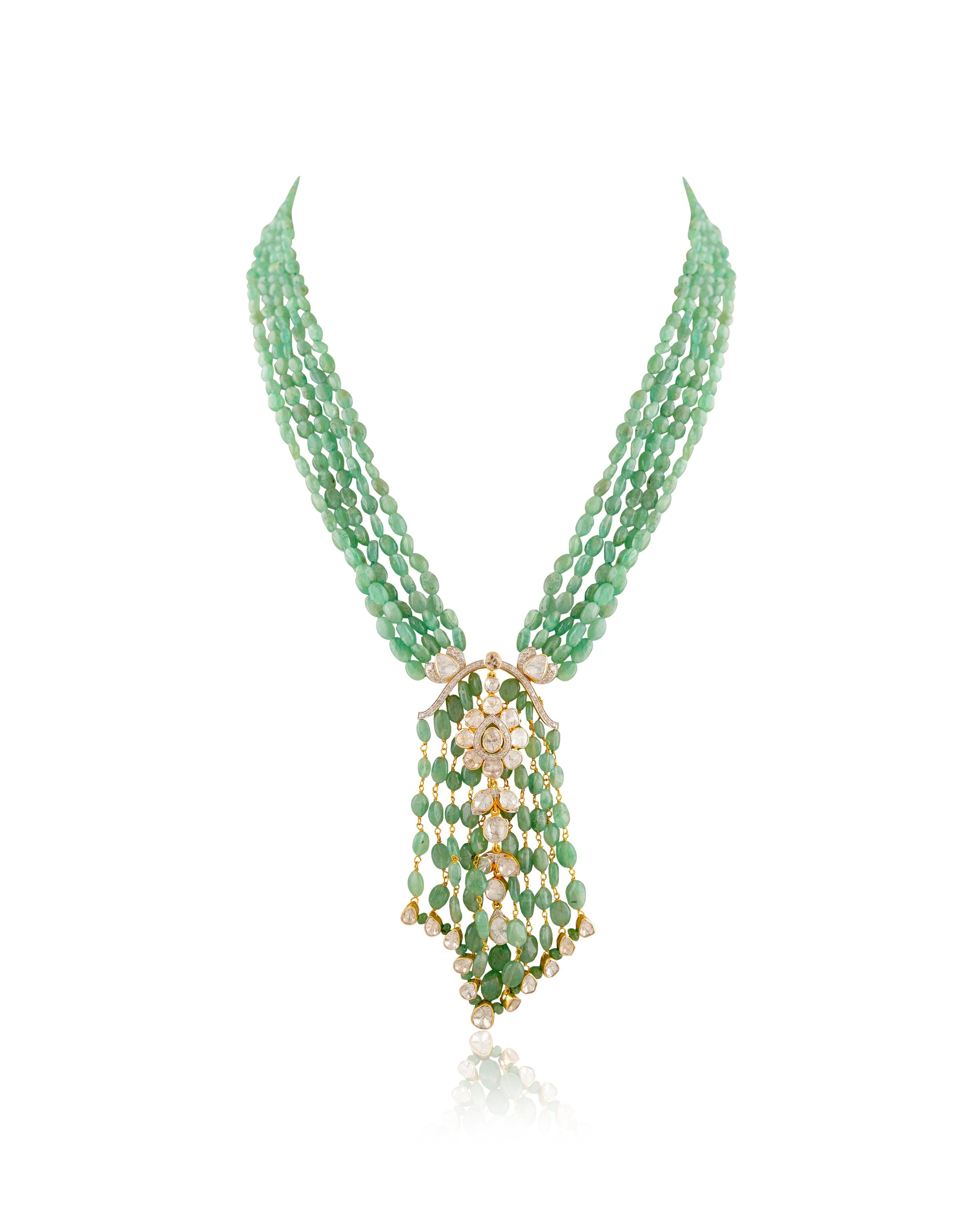 Teena Polki And Diamond Bead Pendant