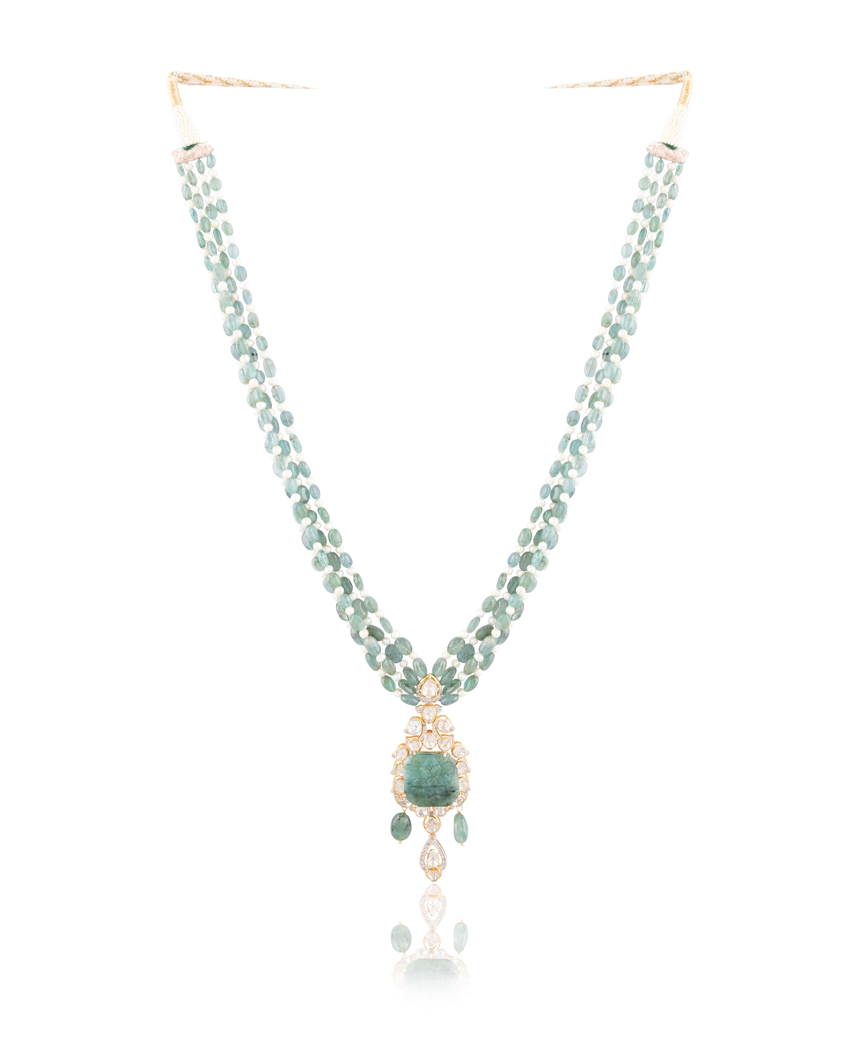 Siena Polki And Diamond Bead Pendant