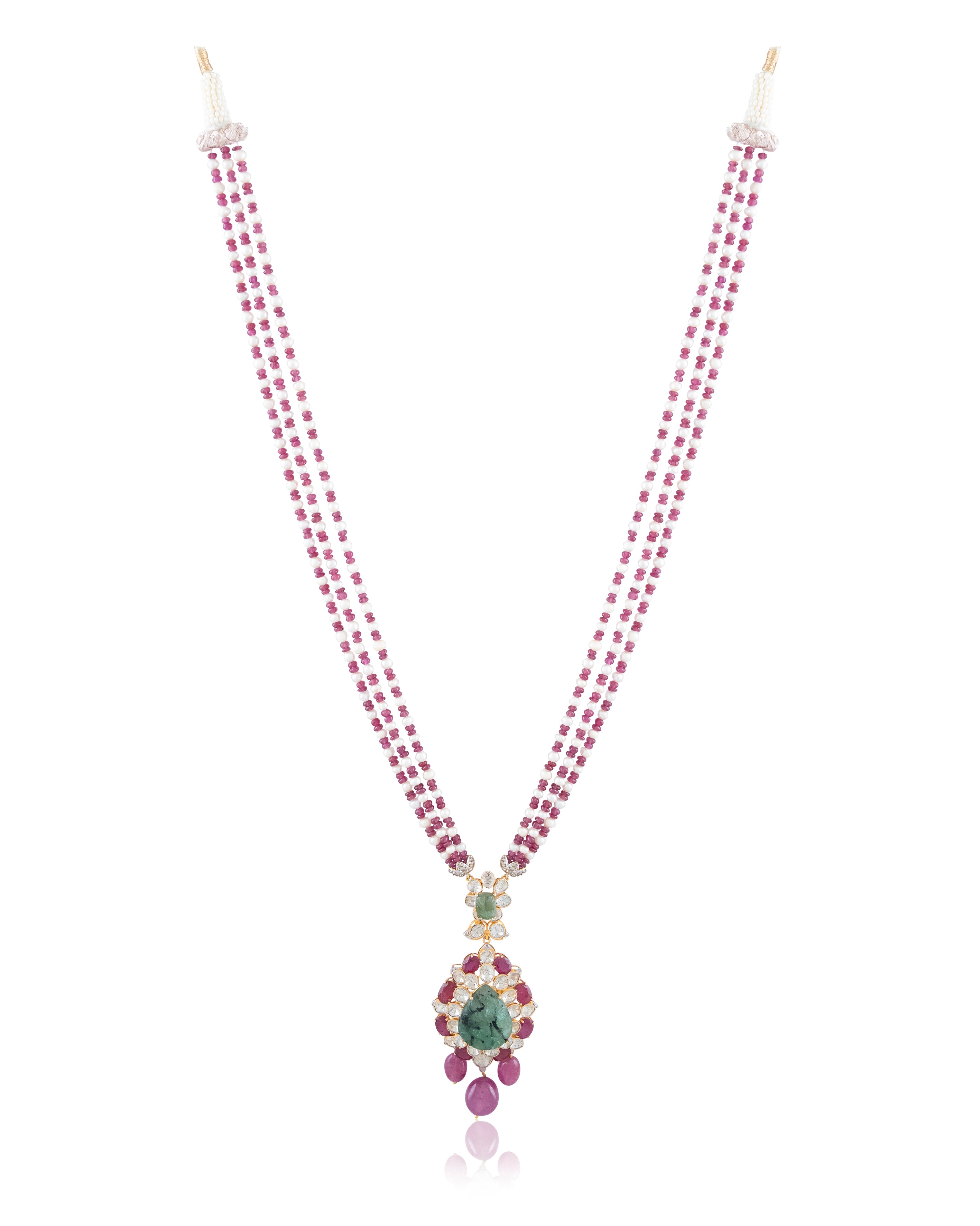 Ivy Polki And Diamond Bead Pendant