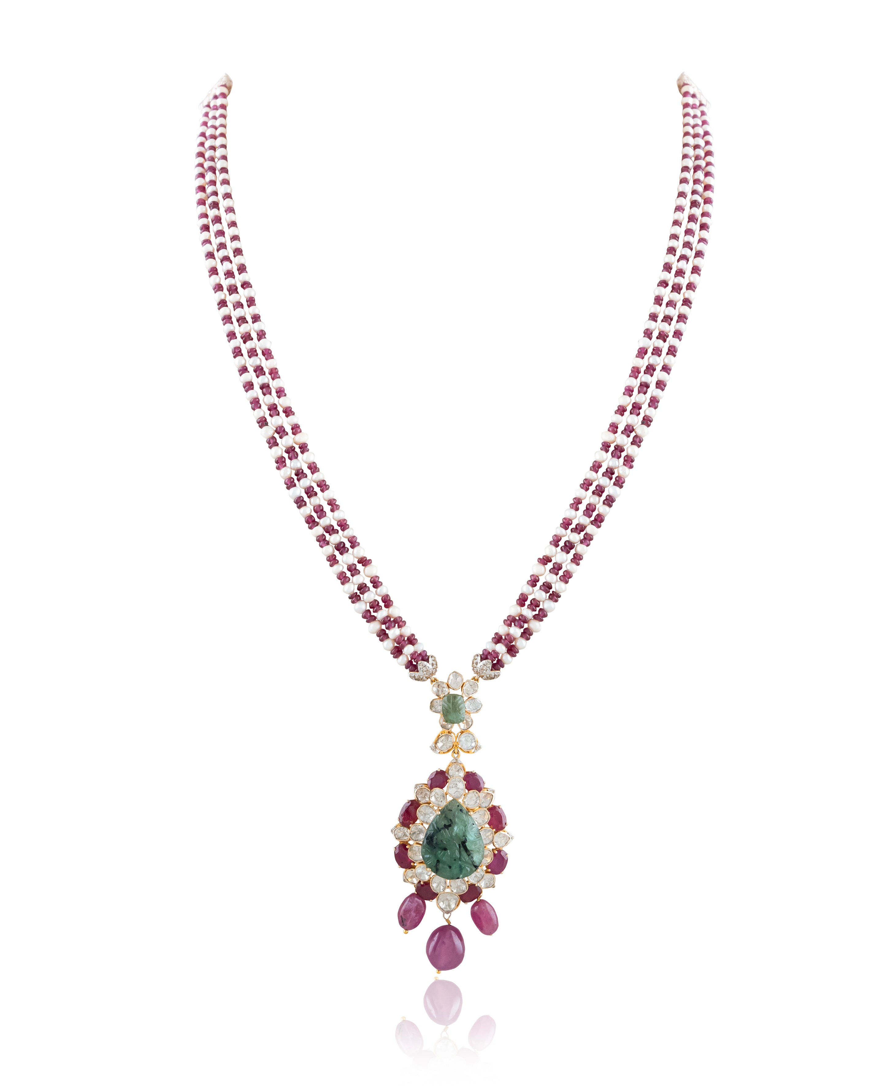 Ivy Polki And Diamond Bead Pendant