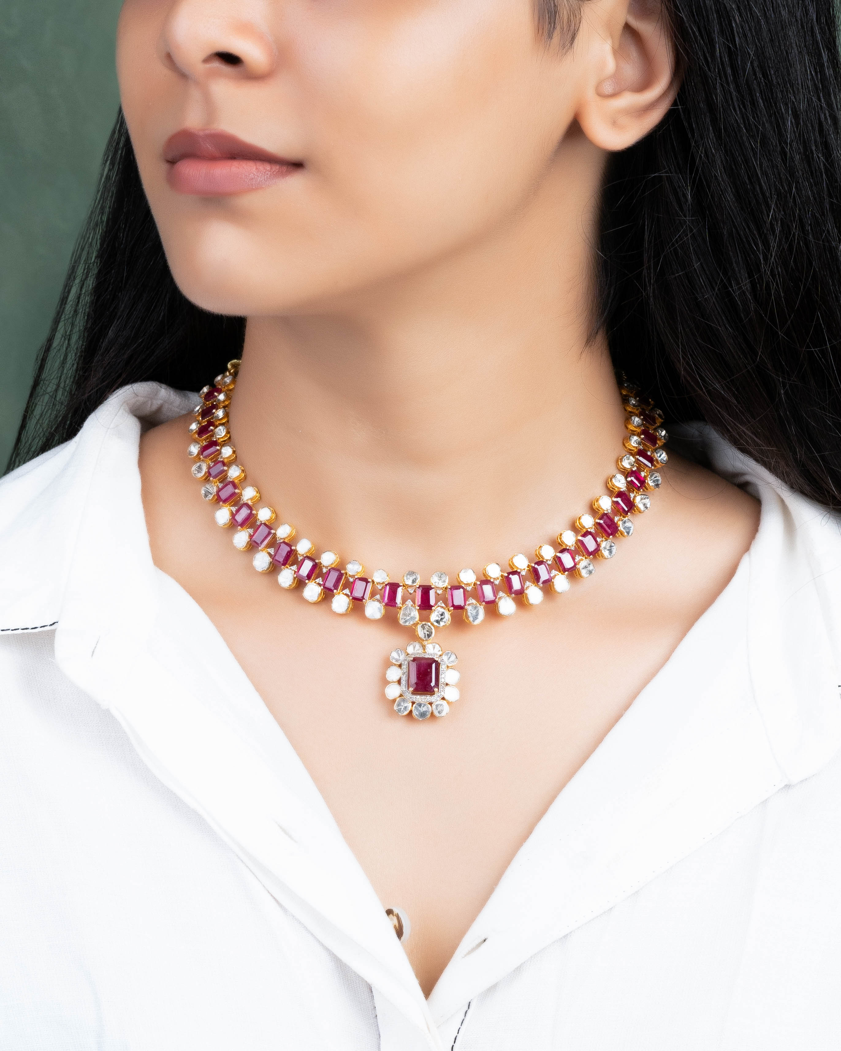 Saba Polki And Diamond Necklace