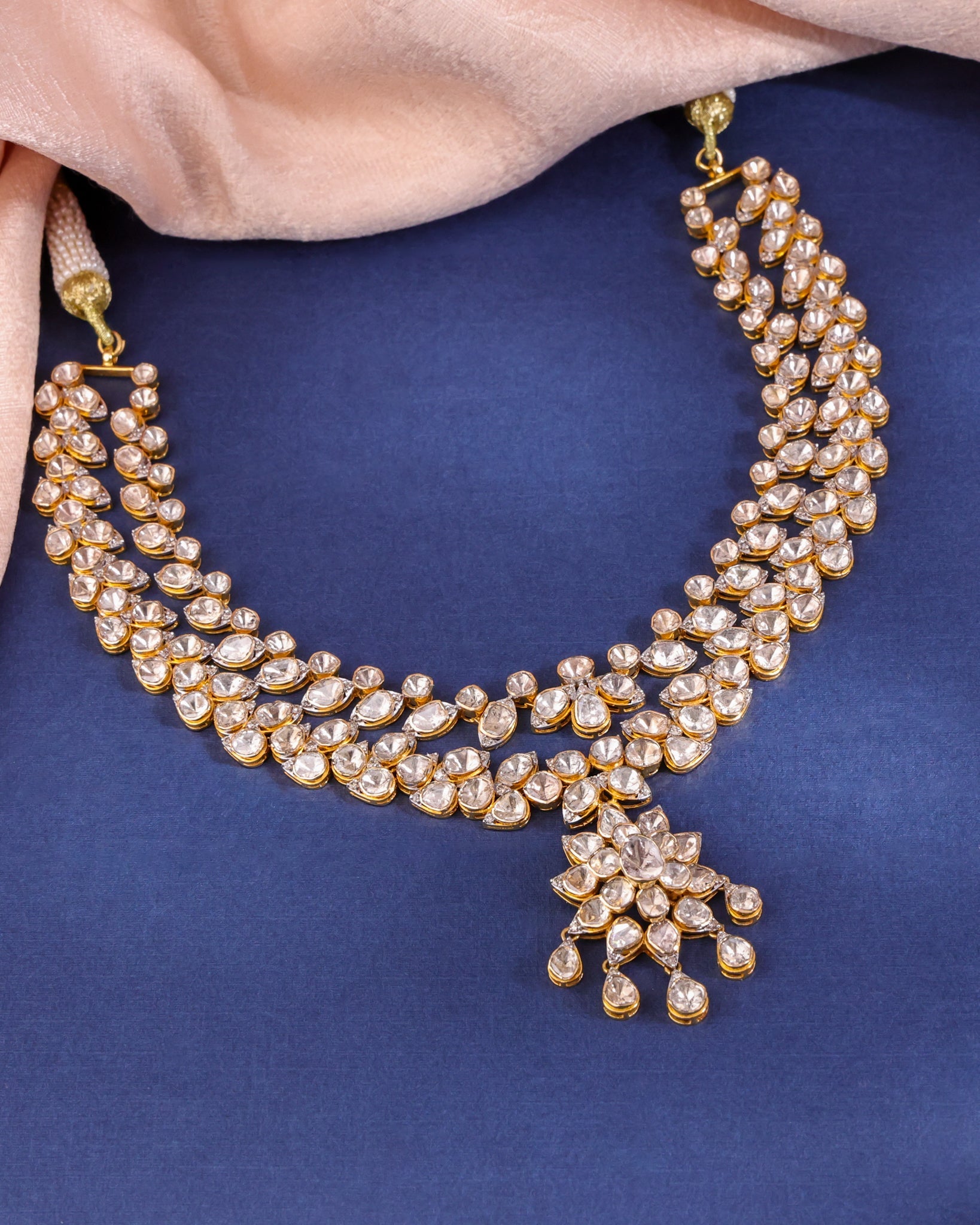 Moni Polki And Diamond Necklace