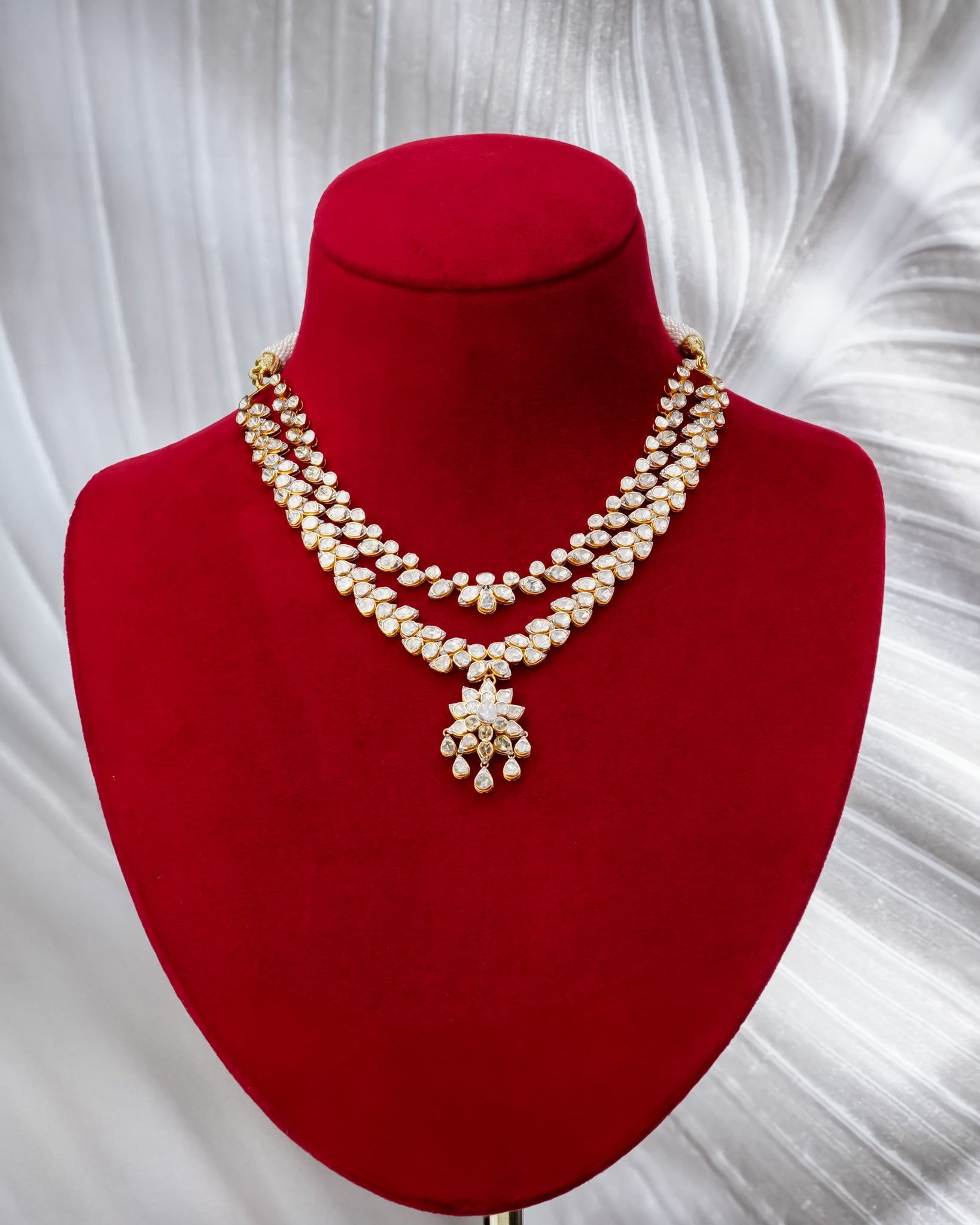 Moni Polki And Diamond Necklace