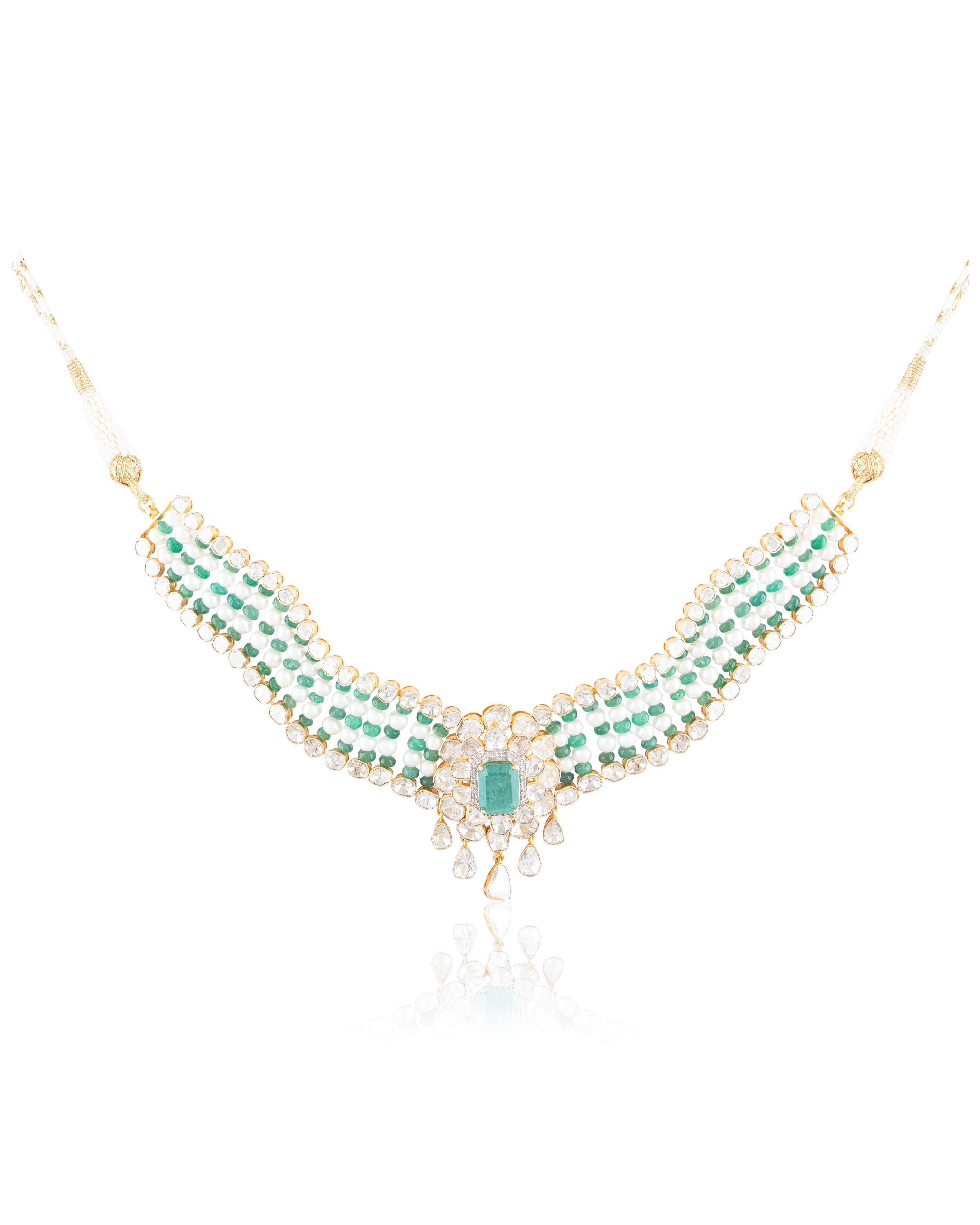 Sanskriti Polki And Diamond Bead Choker